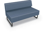Mooreco Akt Soft Seating Lounge Loveseat - Armless - Grade 02 Fabric and Powder Coated Sled Legs - SchoolOutlet