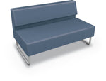 Mooreco Akt Soft Seating Lounge Loveseat - Armless - Grade 02 Fabric and Powder Coated Sled Legs - SchoolOutlet