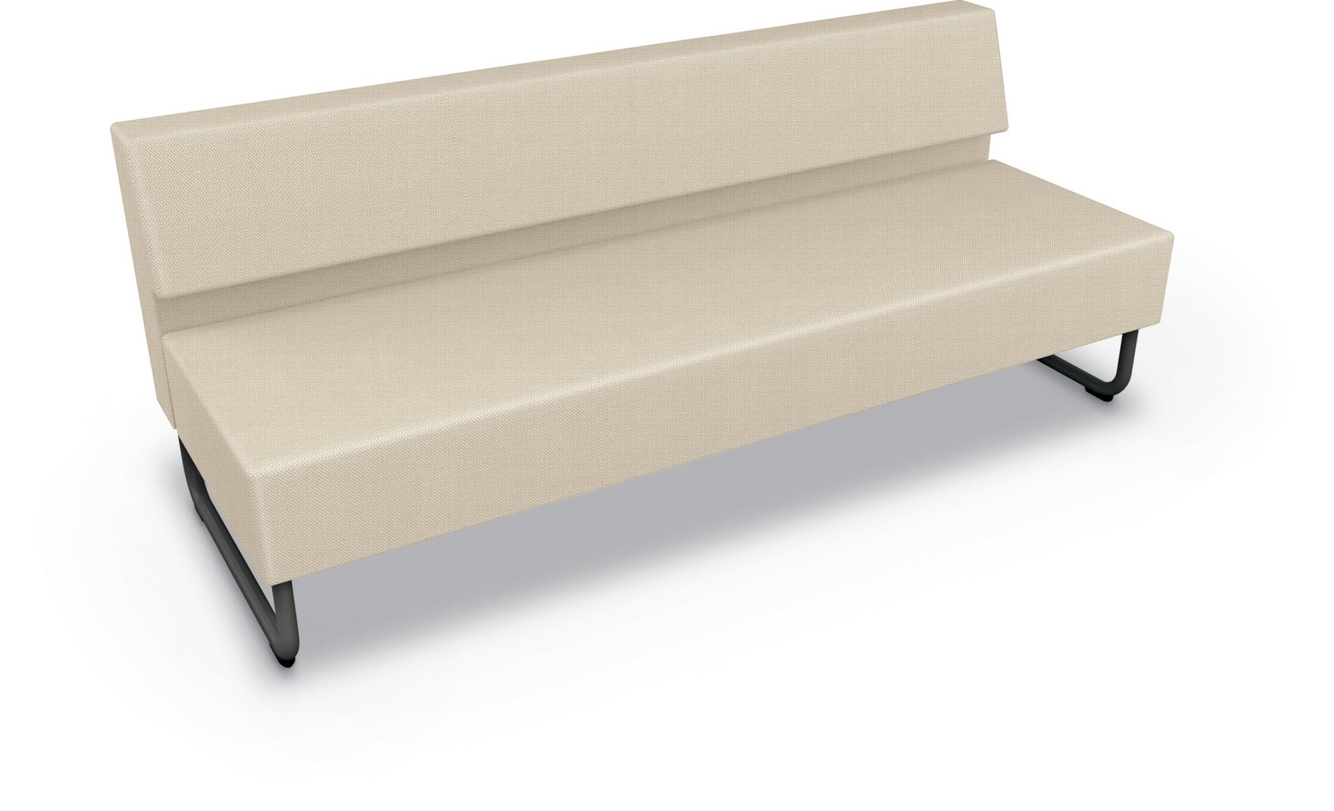 Mooreco Akt Soft Seating Lounge Sofa - Armless - Grade 02 Fabric and Powder Coated Sled Legs - SchoolOutlet