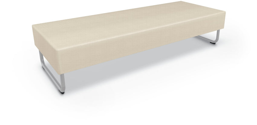 Mooreco Akt Soft Seating Lounge Sofa Bench - Grade 02 Fabric and Powder Coated Sled Legs - SchoolOutlet