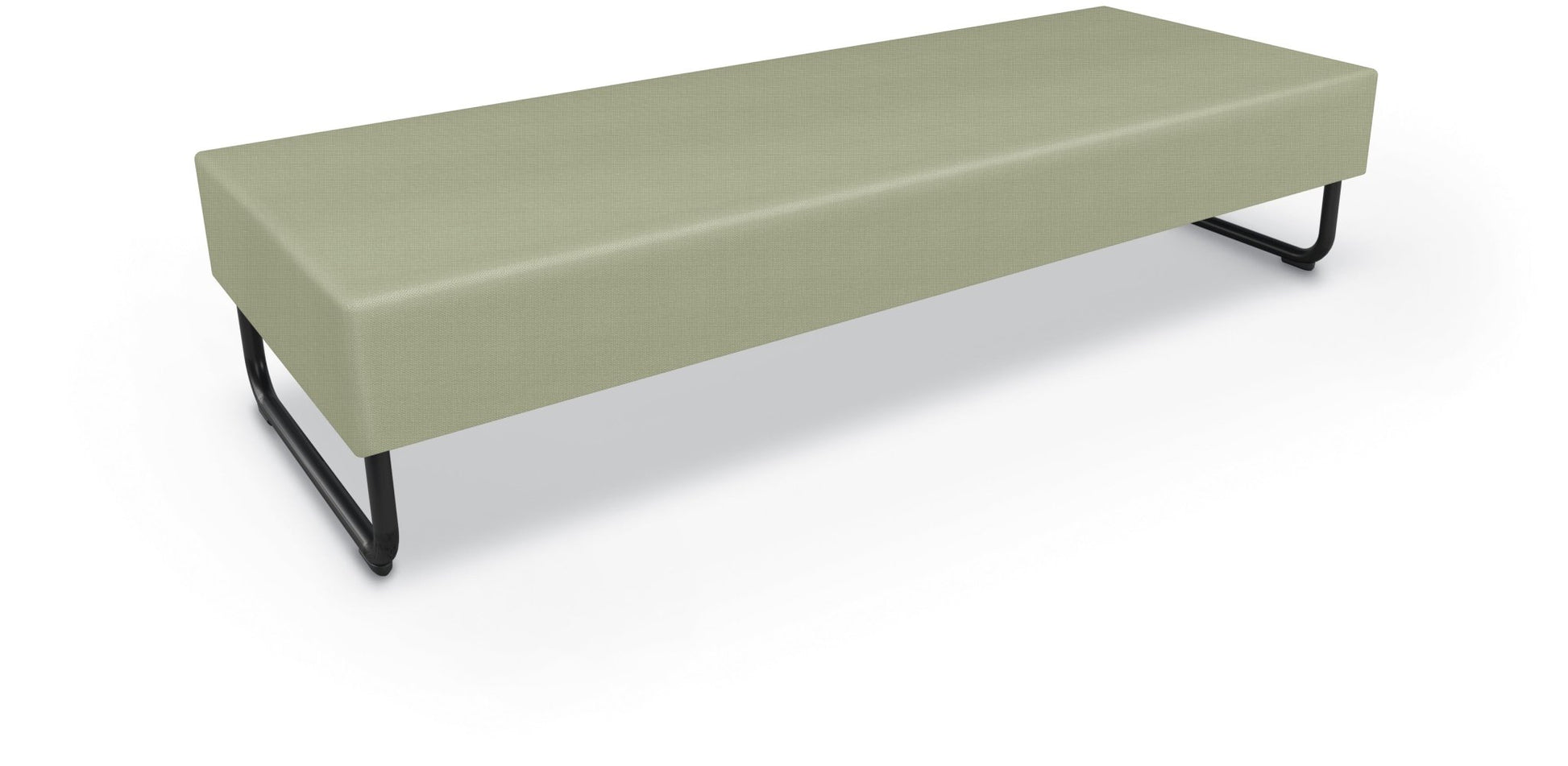 Mooreco Akt Soft Seating Lounge Sofa Bench - Grade 02 Fabric and Powder Coated Sled Legs - SchoolOutlet
