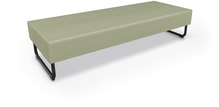 Mooreco Akt Soft Seating Lounge Sofa Bench - Grade 02 Fabric and Powder Coated Sled Legs - SchoolOutlet