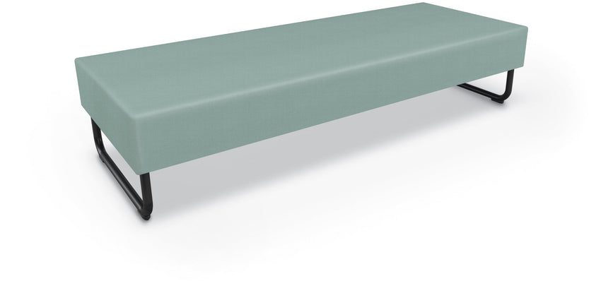 Mooreco Akt Soft Seating Lounge Sofa Bench - Grade 02 Fabric and Powder Coated Sled Legs - SchoolOutlet