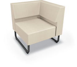Mooreco Akt Soft Seating Lounge Corner Chair - Grade 02 Fabric and Powder Coated Sled Legs