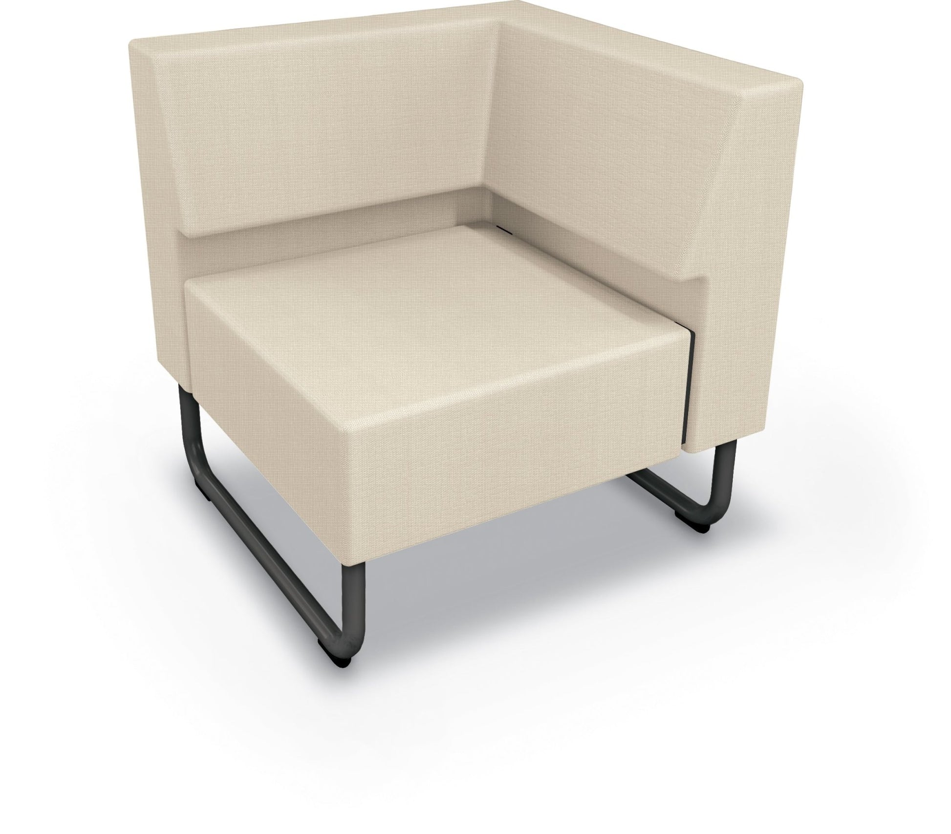 Mooreco Akt Soft Seating Lounge Corner Chair - Grade 02 Fabric and Powder Coated Sled Legs - SchoolOutlet