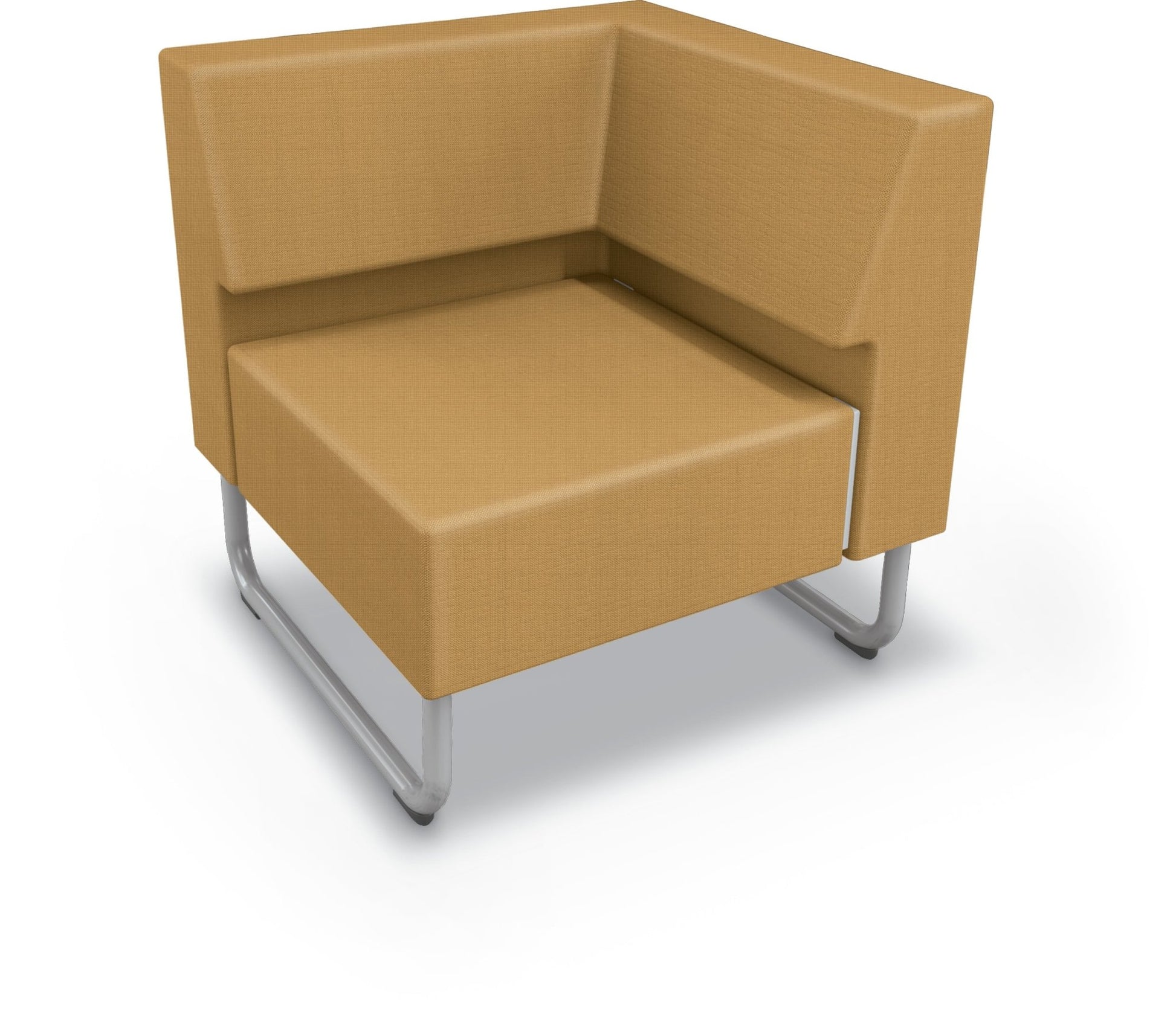 Mooreco Akt Soft Seating Lounge Corner Chair - Grade 02 Fabric and Powder Coated Sled Legs - SchoolOutlet