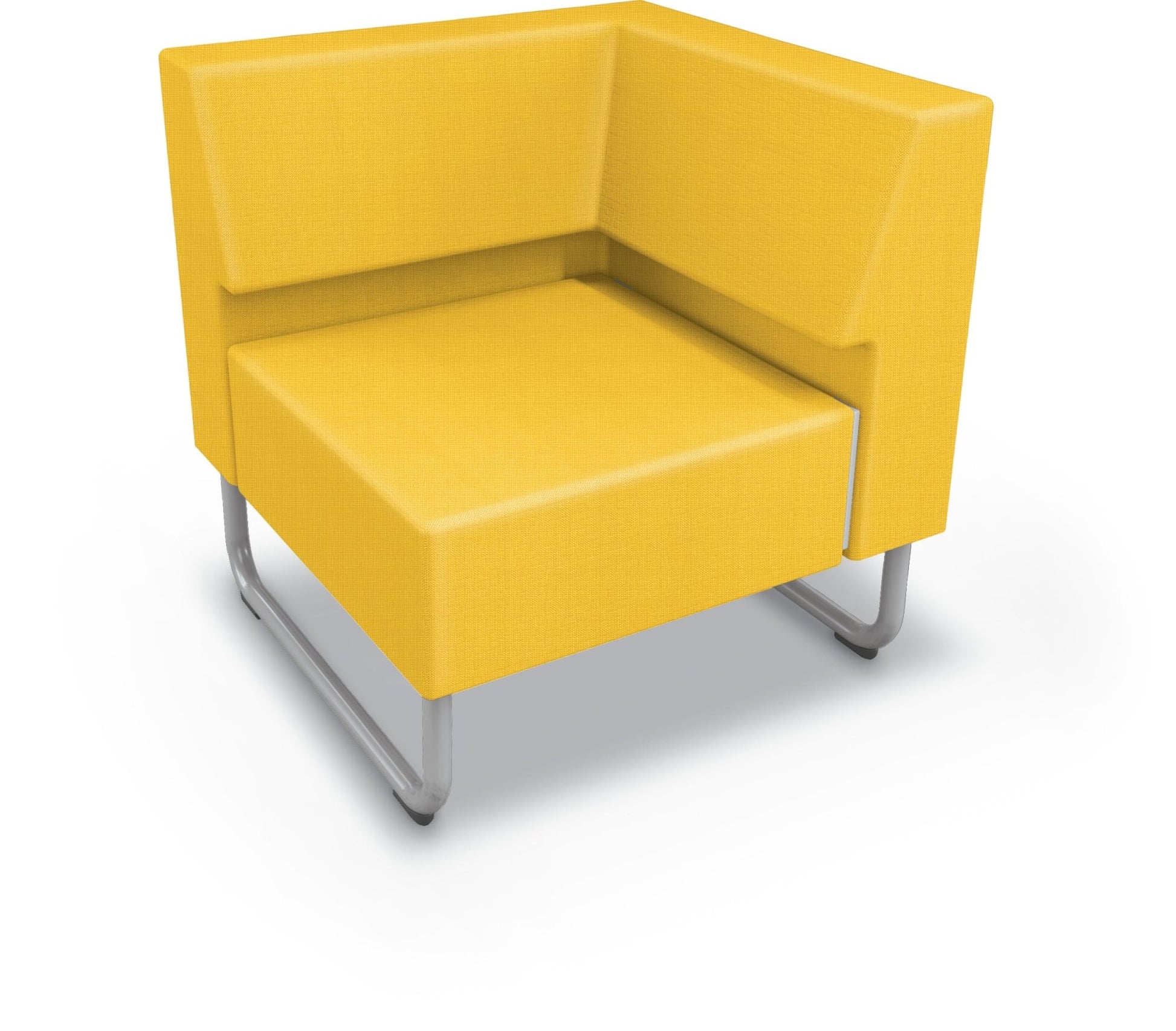 Mooreco Akt Soft Seating Lounge Corner Chair - Grade 02 Fabric and Powder Coated Sled Legs - SchoolOutlet