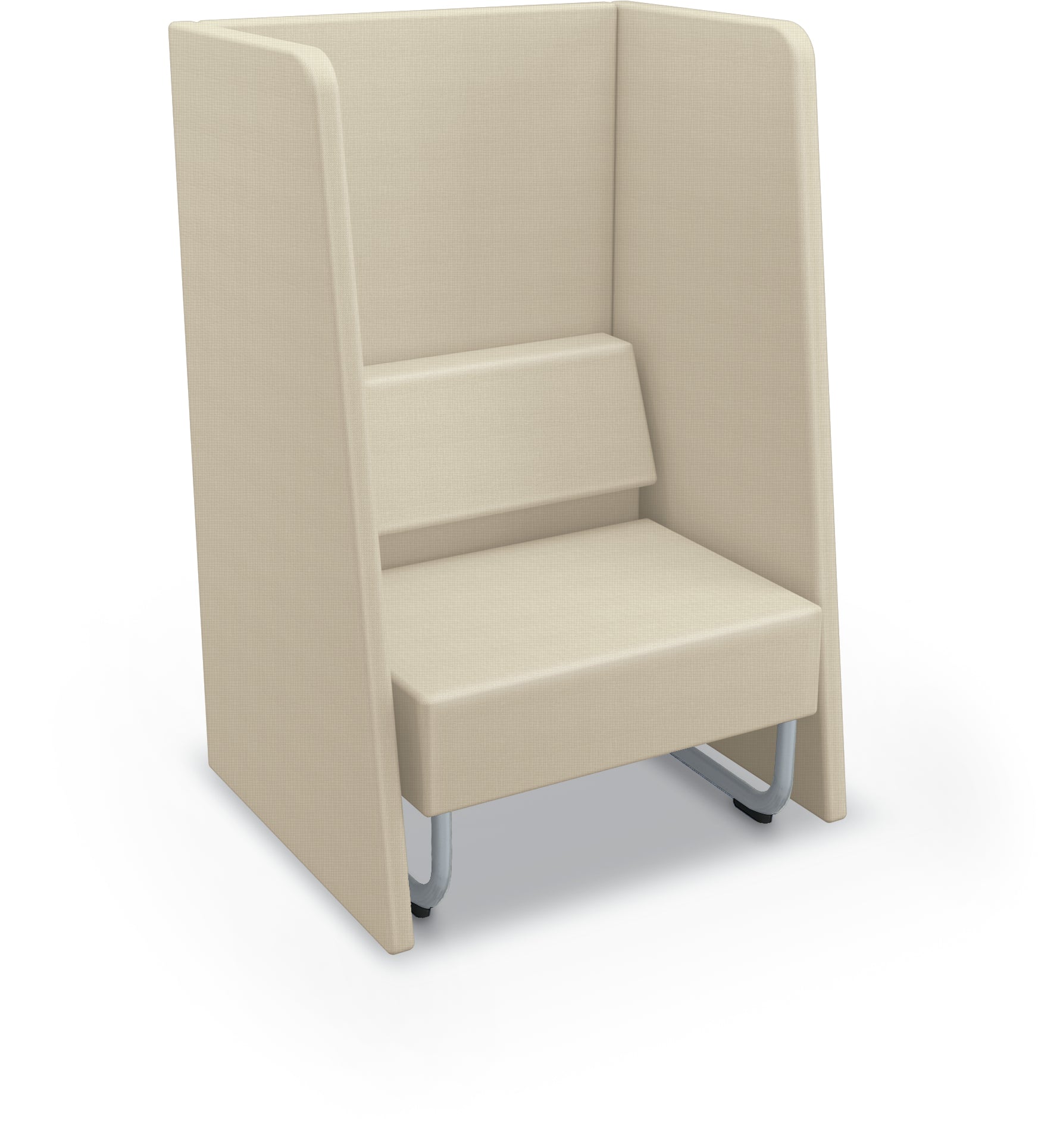 Mooreco Akt Soft Seating Lounge High Back Chair - Grade 02 Fabric and Powder Coated Sled Legs - SchoolOutlet