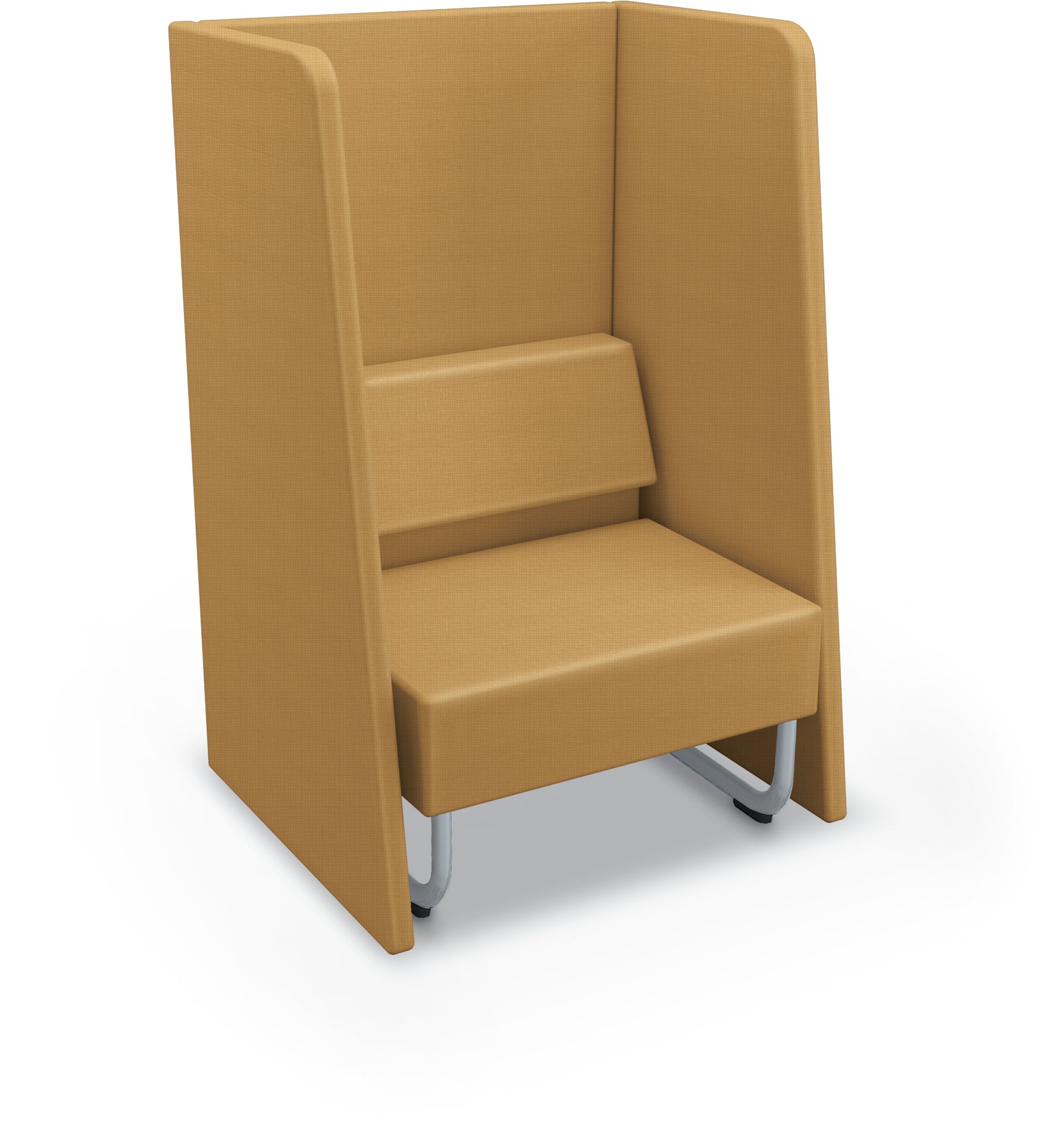 Mooreco Akt Soft Seating Lounge High Back Chair - Grade 02 Fabric and Powder Coated Sled Legs - SchoolOutlet