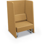 Mooreco Akt Soft Seating Lounge High Back Chair - Grade 02 Fabric and Powder Coated Sled Legs - SchoolOutlet