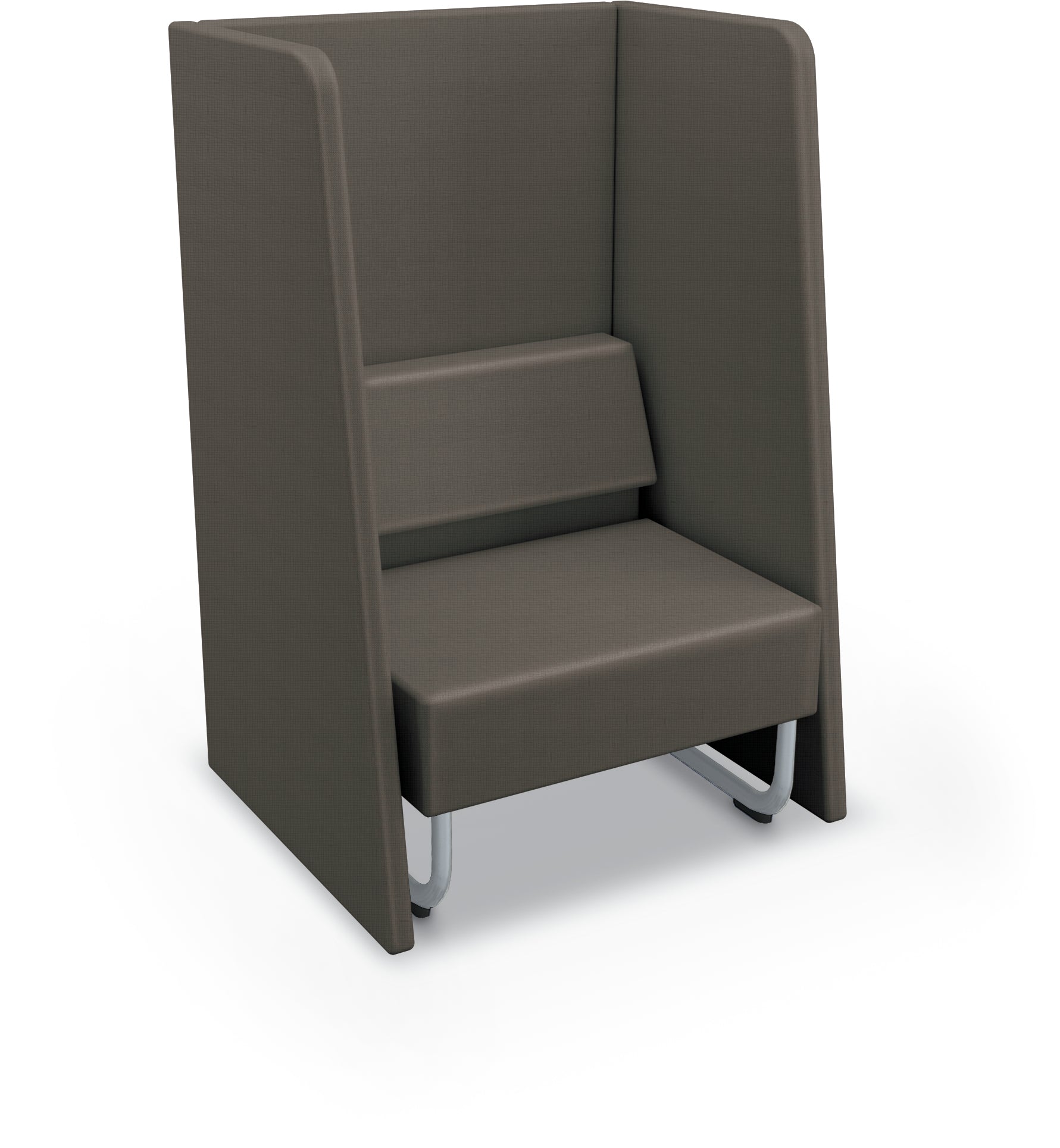 Mooreco Akt Soft Seating Lounge High Back Chair - Grade 02 Fabric and Powder Coated Sled Legs - SchoolOutlet