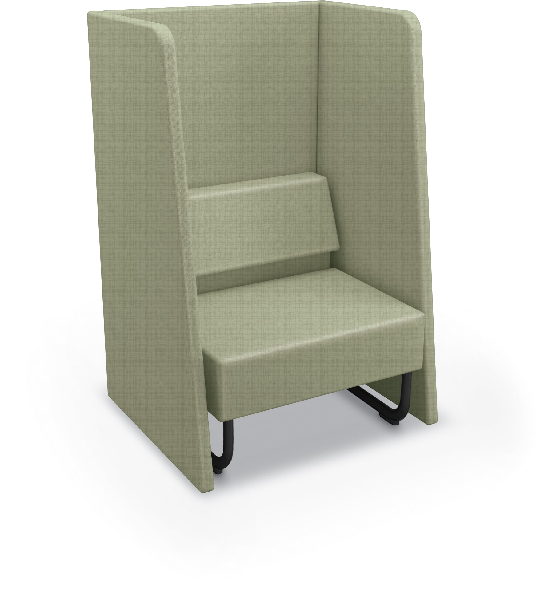 Mooreco Akt Soft Seating Lounge High Back Chair - Grade 02 Fabric and Powder Coated Sled Legs - SchoolOutlet