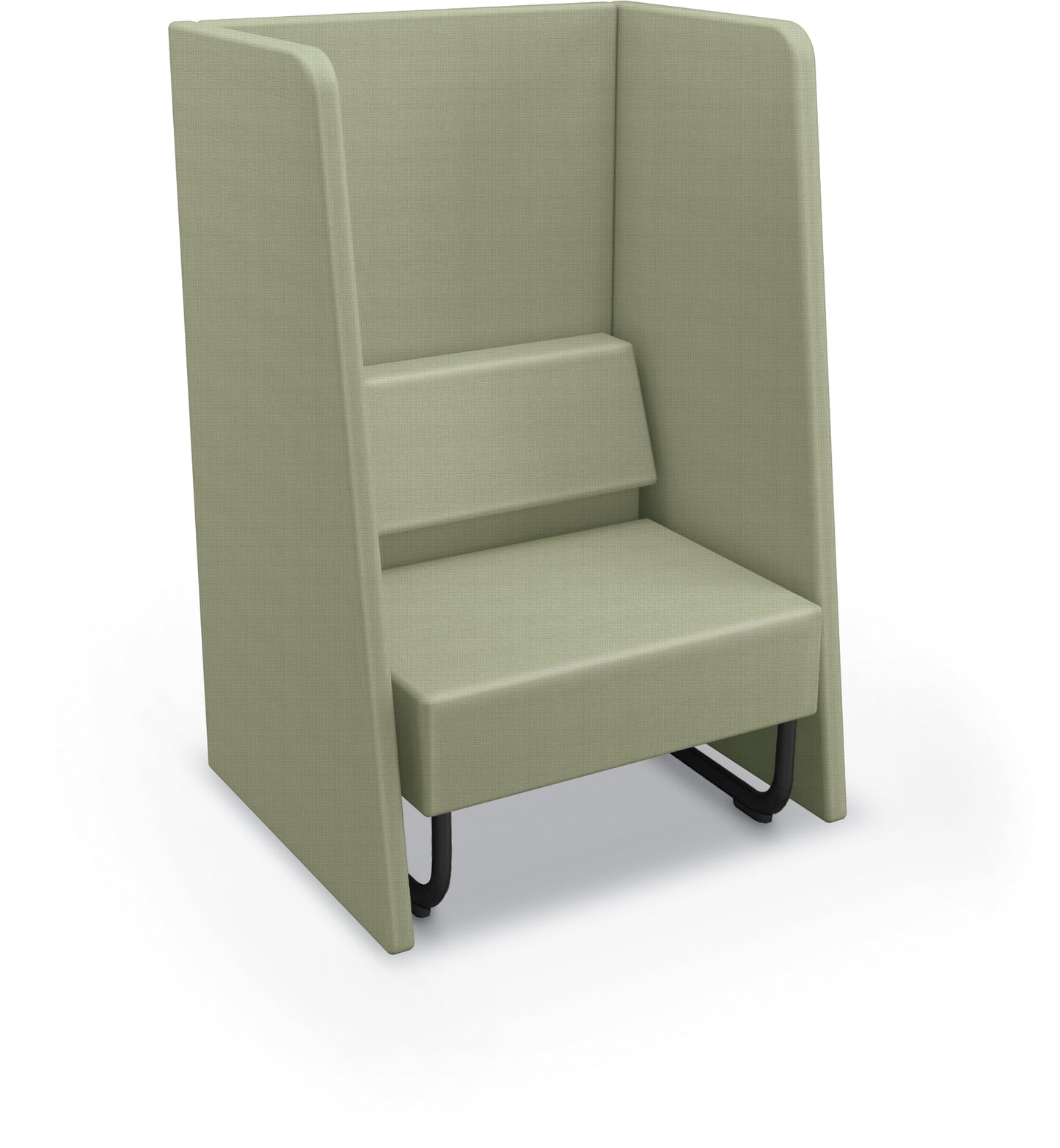 Mooreco Akt Soft Seating Lounge High Back Chair - Grade 02 Fabric and Powder Coated Sled Legs - SchoolOutlet