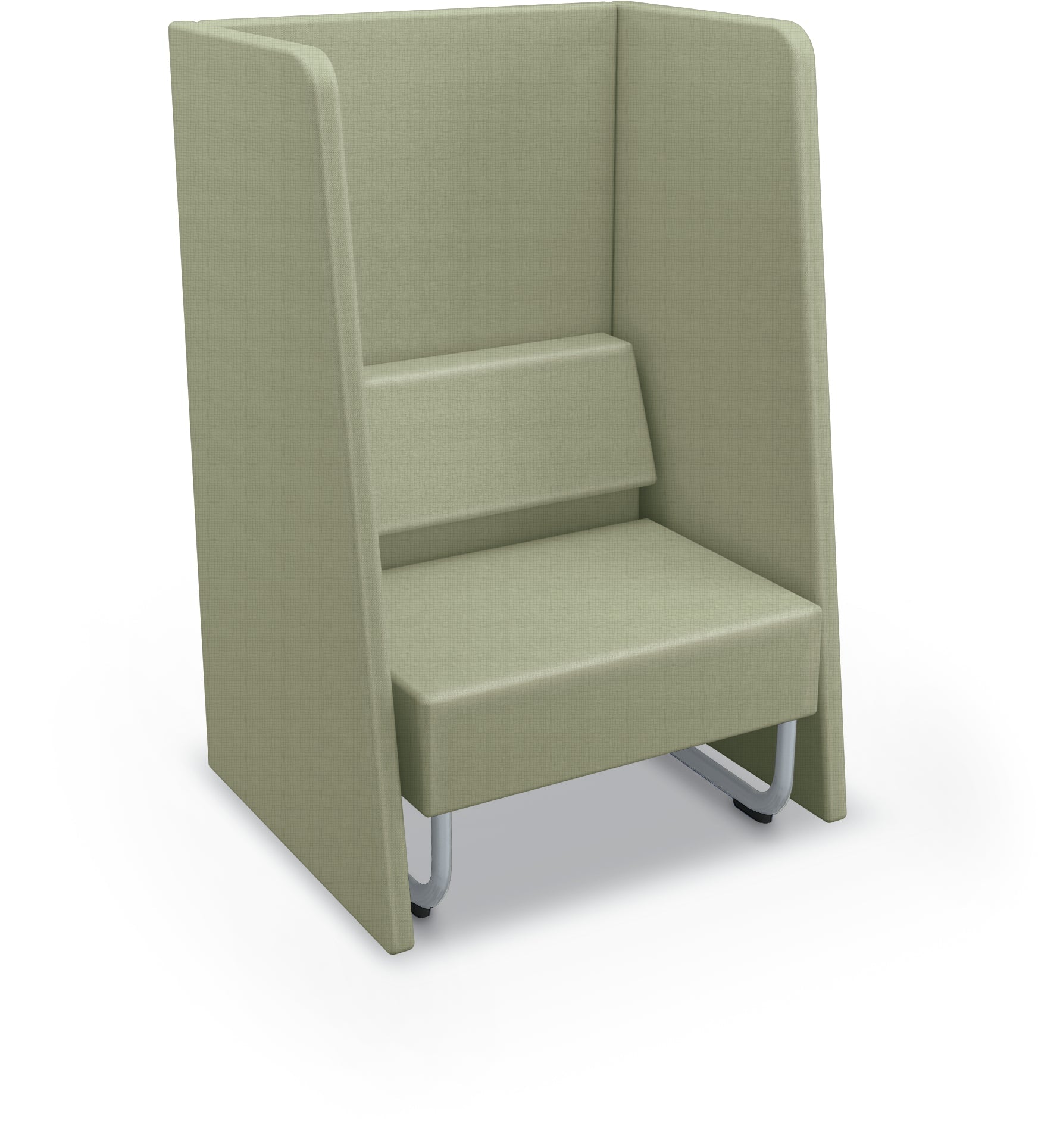 Mooreco Akt Soft Seating Lounge High Back Chair - Grade 02 Fabric and Powder Coated Sled Legs - SchoolOutlet