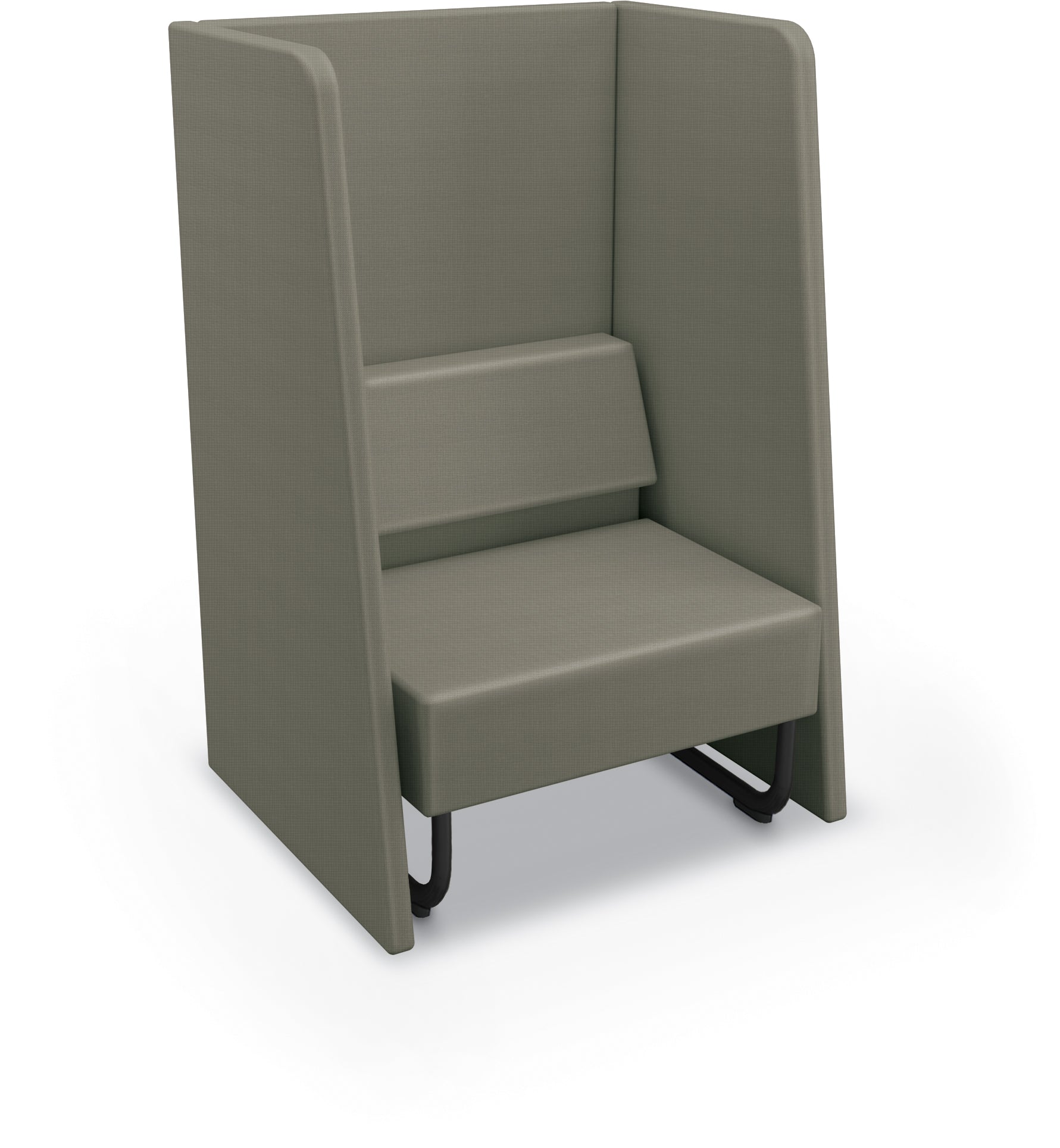 Mooreco Akt Soft Seating Lounge High Back Chair - Grade 02 Fabric and Powder Coated Sled Legs - SchoolOutlet