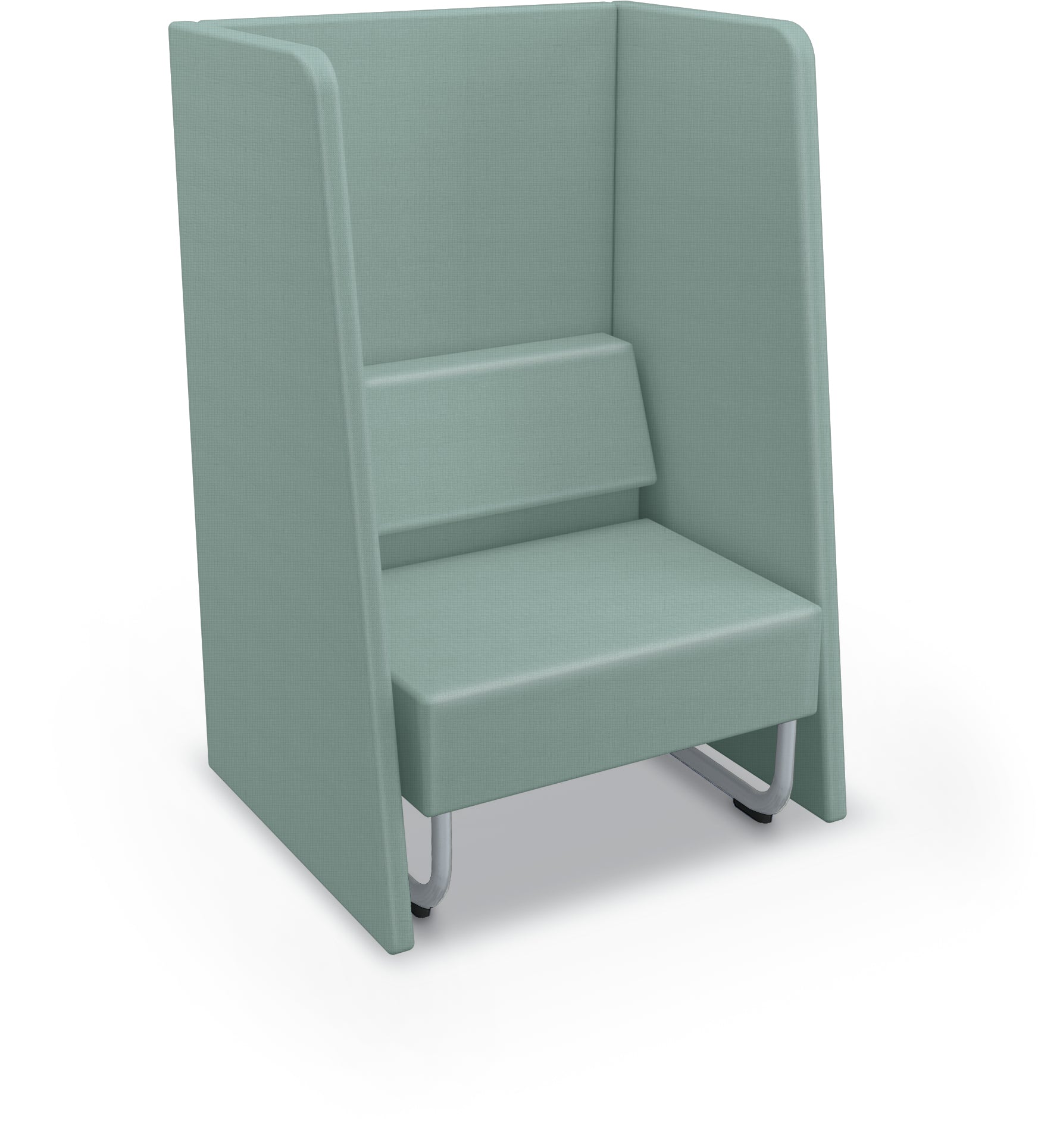 Mooreco Akt Soft Seating Lounge High Back Chair - Grade 02 Fabric and Powder Coated Sled Legs - SchoolOutlet
