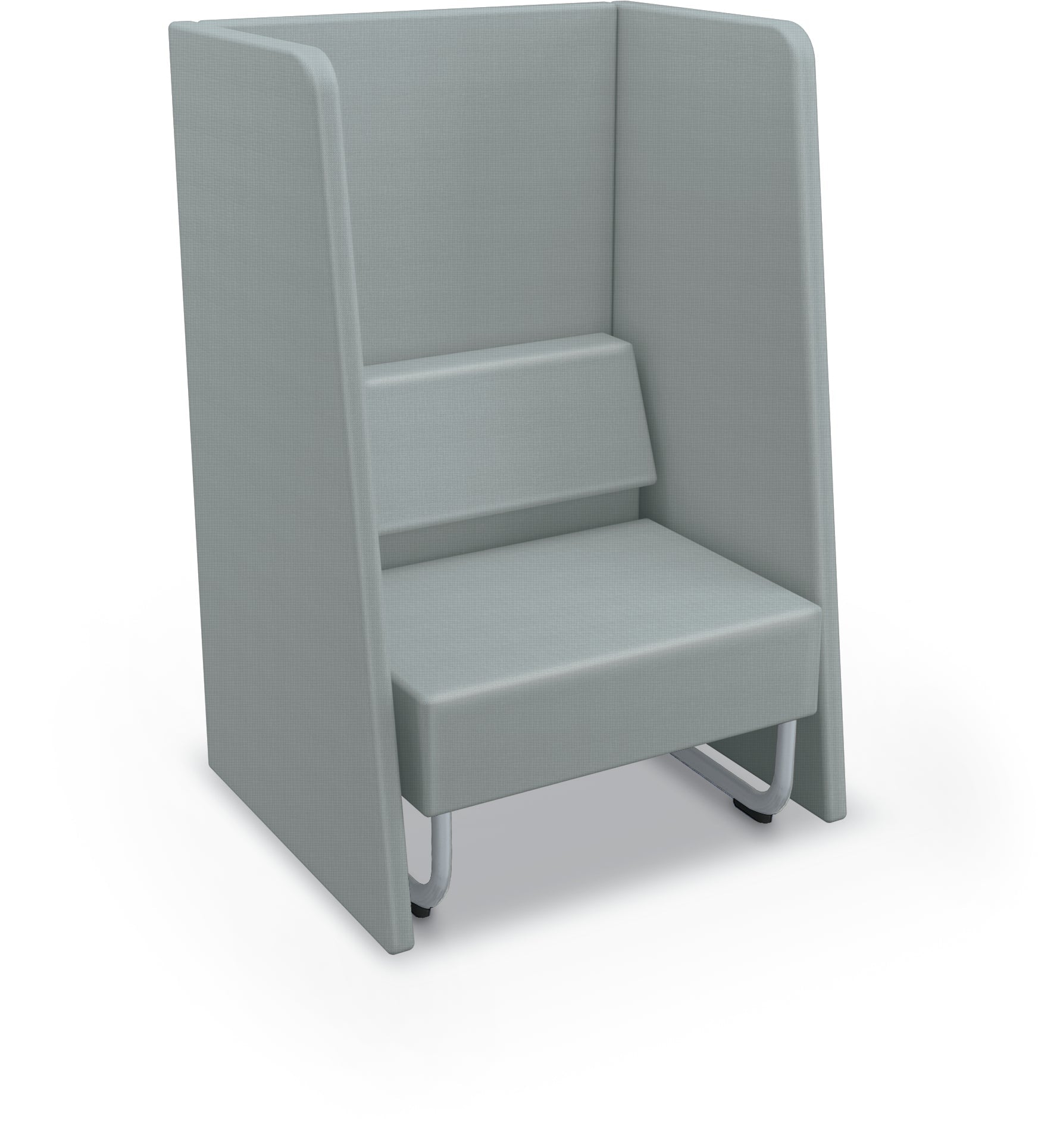 Mooreco Akt Soft Seating Lounge High Back Chair - Grade 02 Fabric and Powder Coated Sled Legs - SchoolOutlet