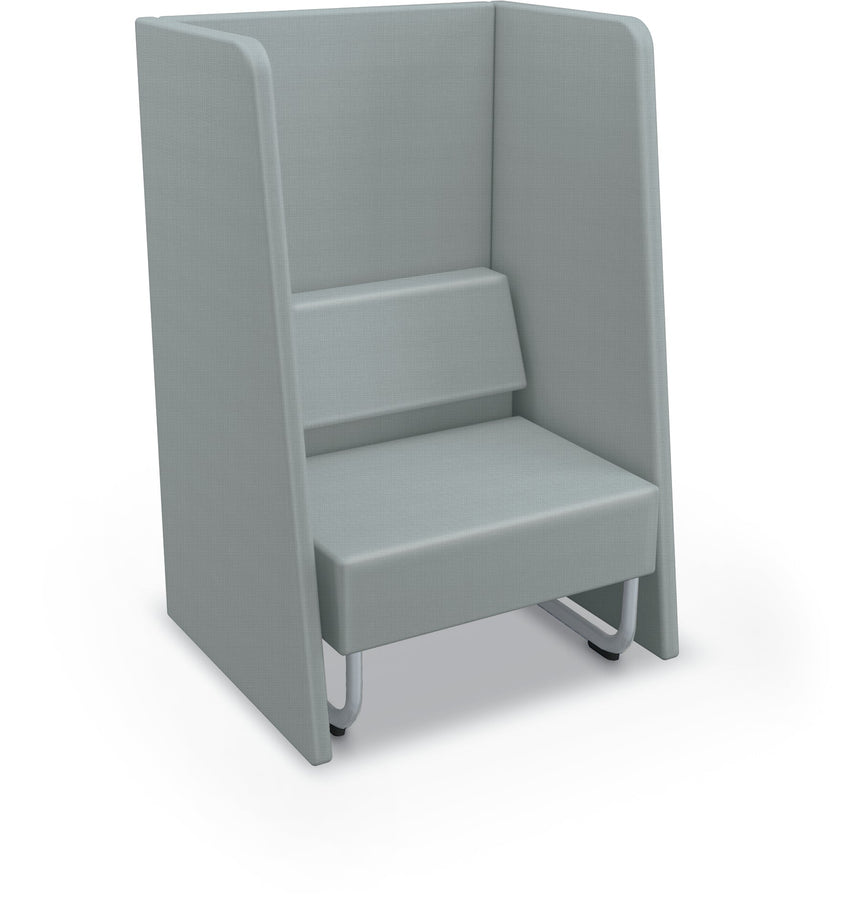 Mooreco Akt Soft Seating Lounge High Back Chair - Grade 02 Fabric and Powder Coated Sled Legs - SchoolOutlet