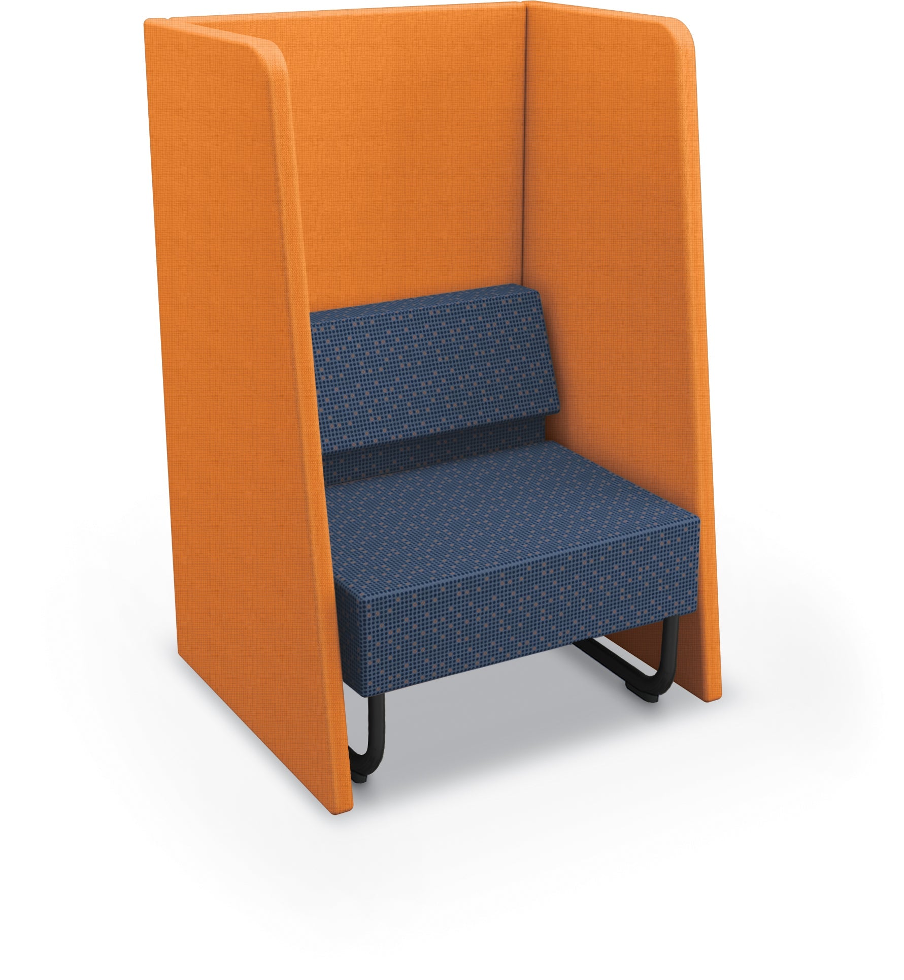 Mooreco Akt Soft Seating Lounge High Back Chair - Grade 02 Fabric and Powder Coated Sled Legs - SchoolOutlet