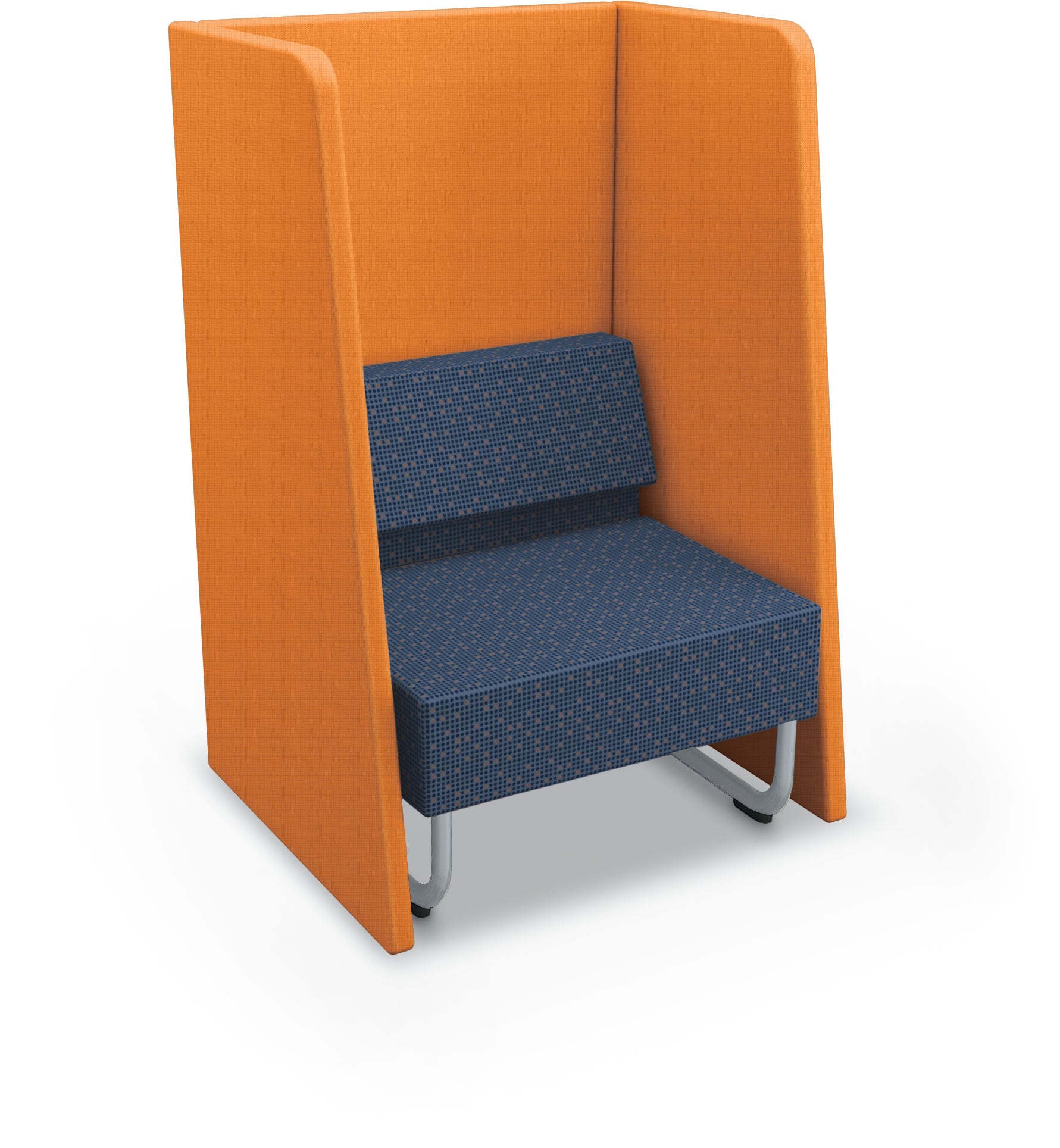 Mooreco Akt Soft Seating Lounge High Back Chair - Grade 02 Fabric and Powder Coated Sled Legs - SchoolOutlet