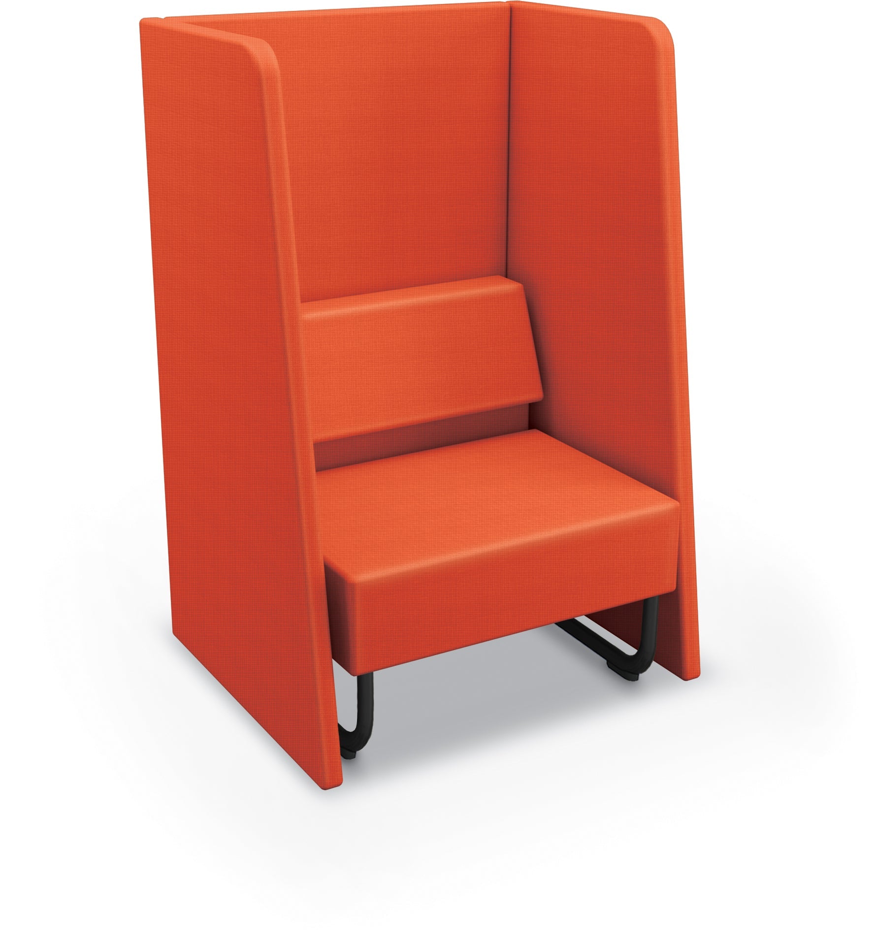 Mooreco Akt Soft Seating Lounge High Back Chair - Grade 02 Fabric and Powder Coated Sled Legs - SchoolOutlet