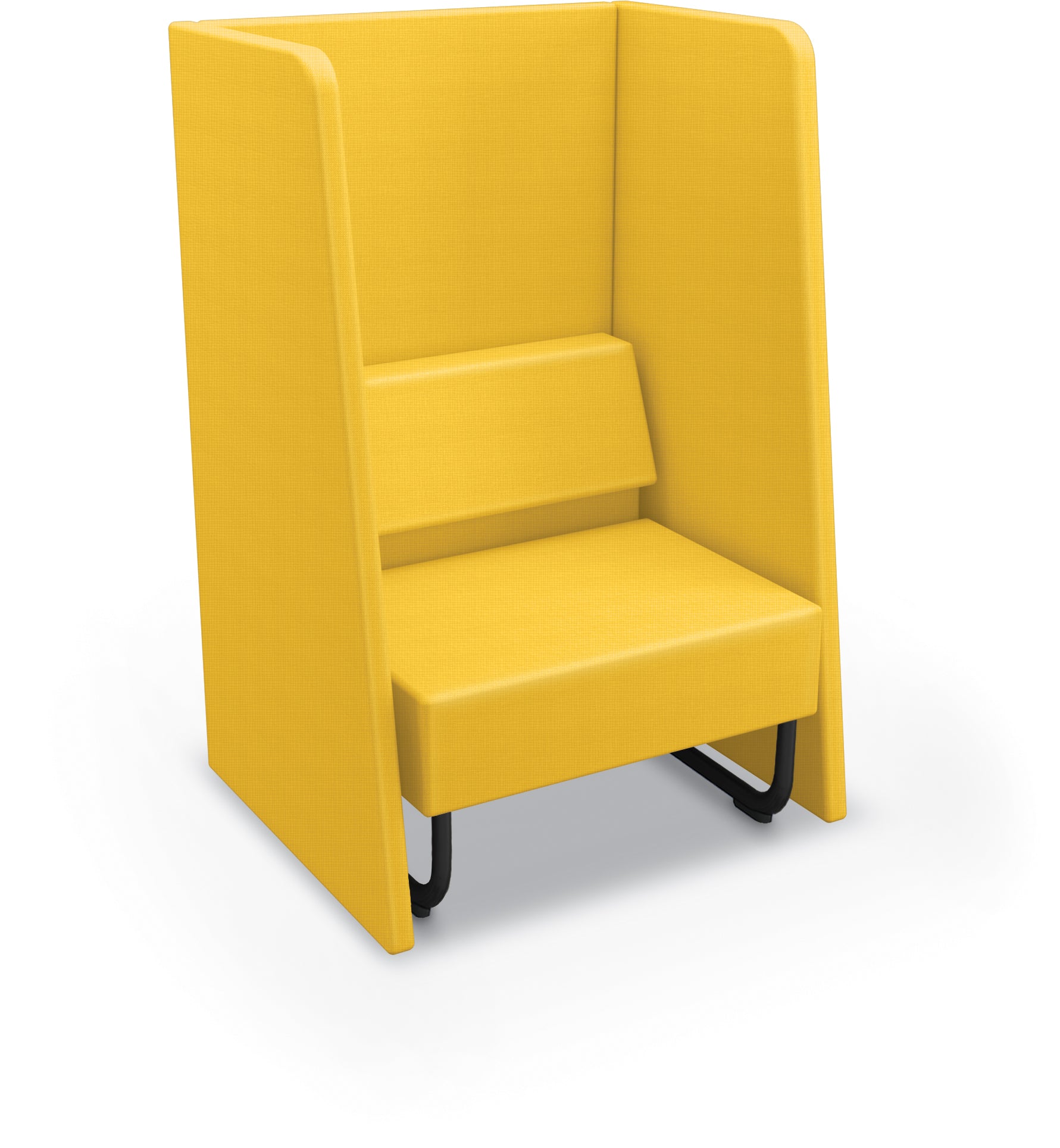Mooreco Akt Soft Seating Lounge High Back Chair - Grade 02 Fabric and Powder Coated Sled Legs - SchoolOutlet