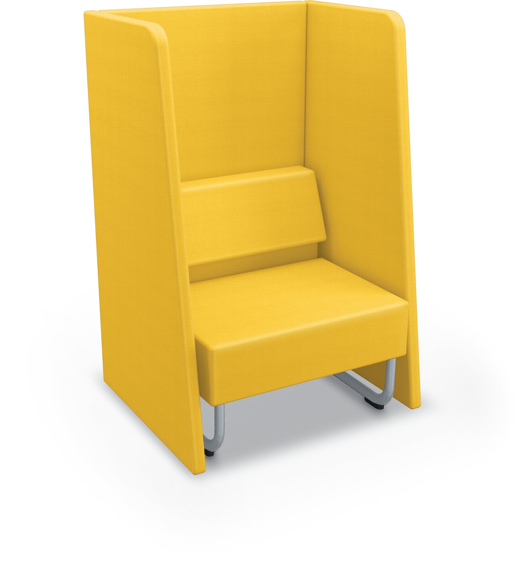 Mooreco Akt Soft Seating Lounge High Back Chair - Grade 02 Fabric and Powder Coated Sled Legs - SchoolOutlet