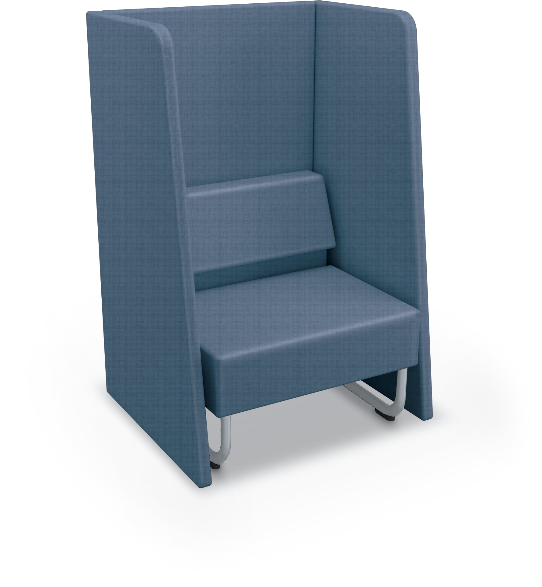 Mooreco Akt Soft Seating Lounge High Back Chair - Grade 02 Fabric and Powder Coated Sled Legs - SchoolOutlet