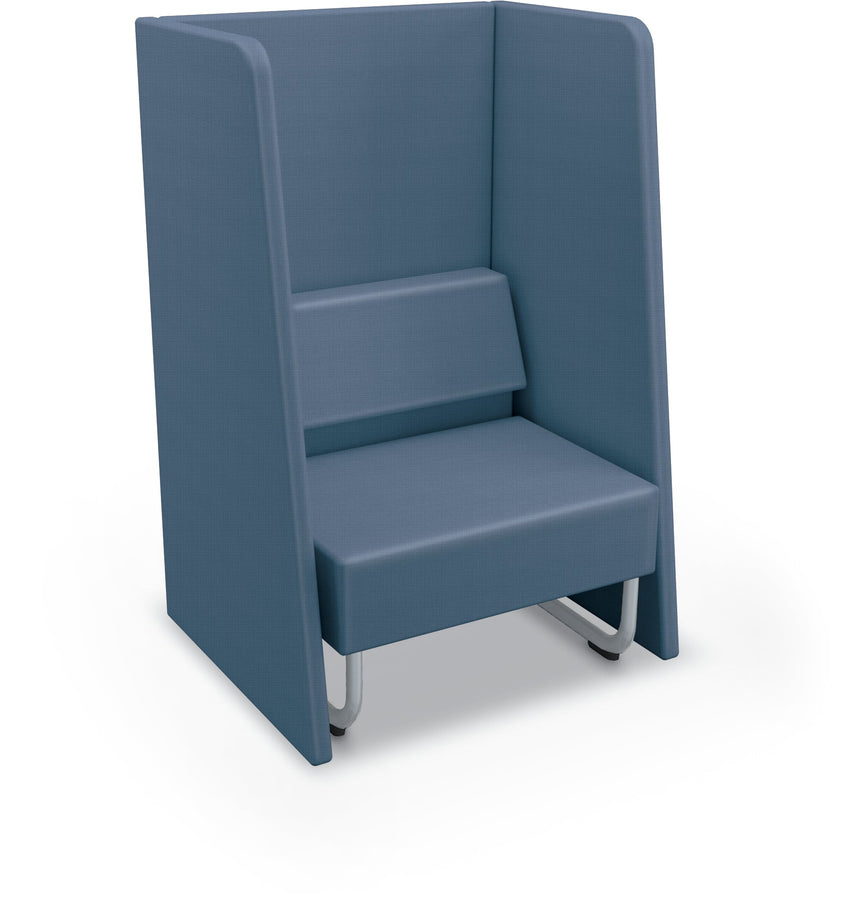 Mooreco Akt Soft Seating Lounge High Back Chair - Grade 02 Fabric and Powder Coated Sled Legs - SchoolOutlet