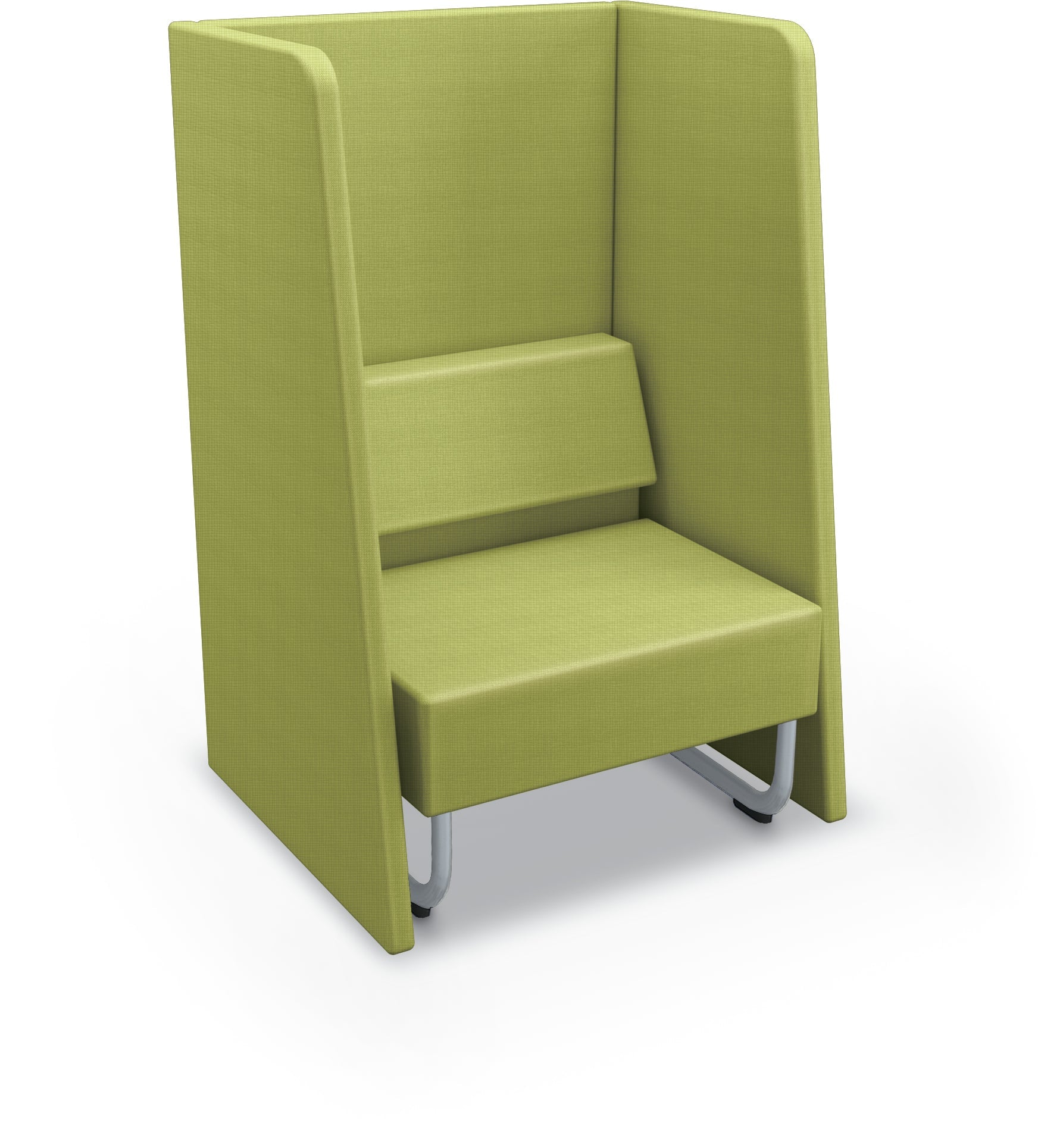 Mooreco Akt Soft Seating Lounge High Back Chair - Grade 02 Fabric and Powder Coated Sled Legs - SchoolOutlet