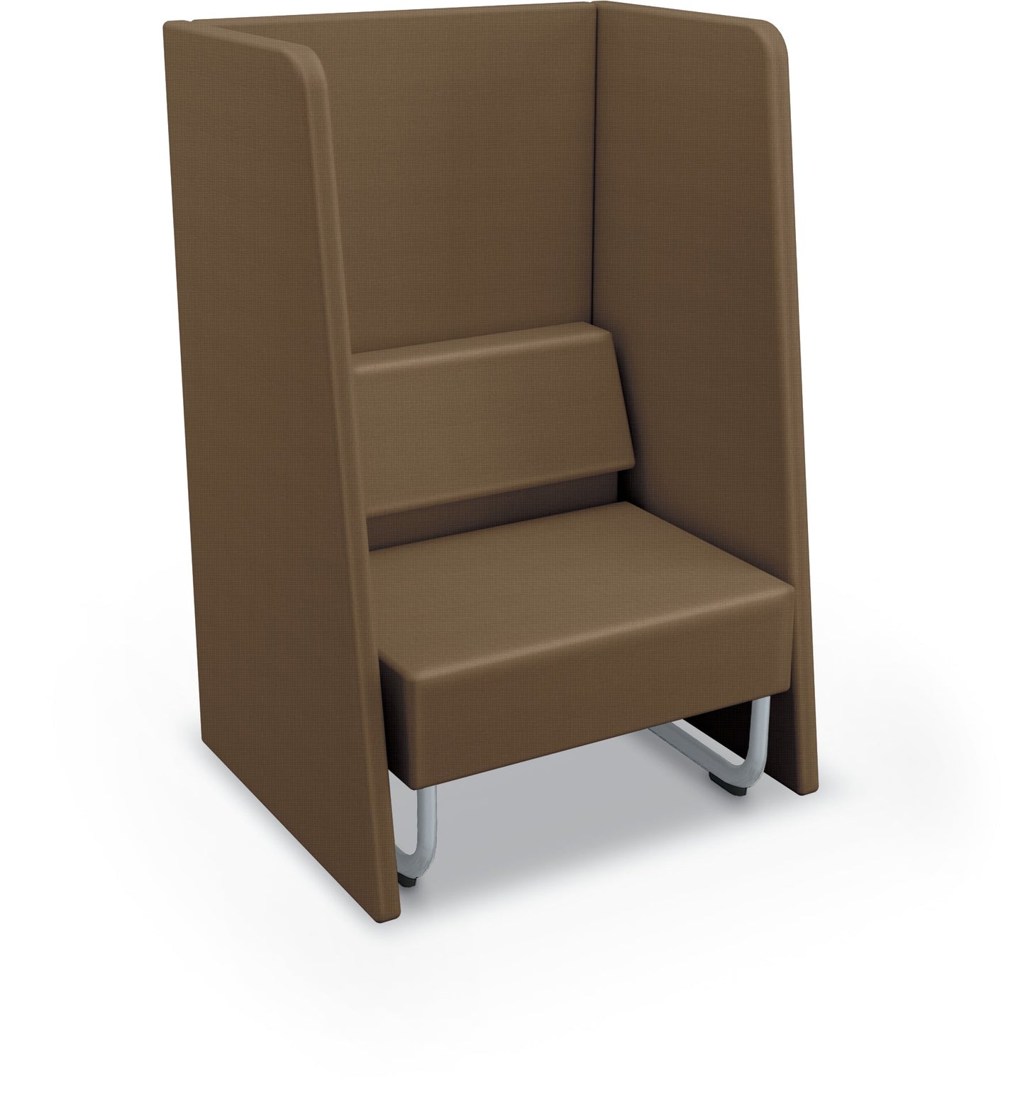 Mooreco Akt Soft Seating Lounge High Back Chair - Grade 02 Fabric and Powder Coated Sled Legs - SchoolOutlet