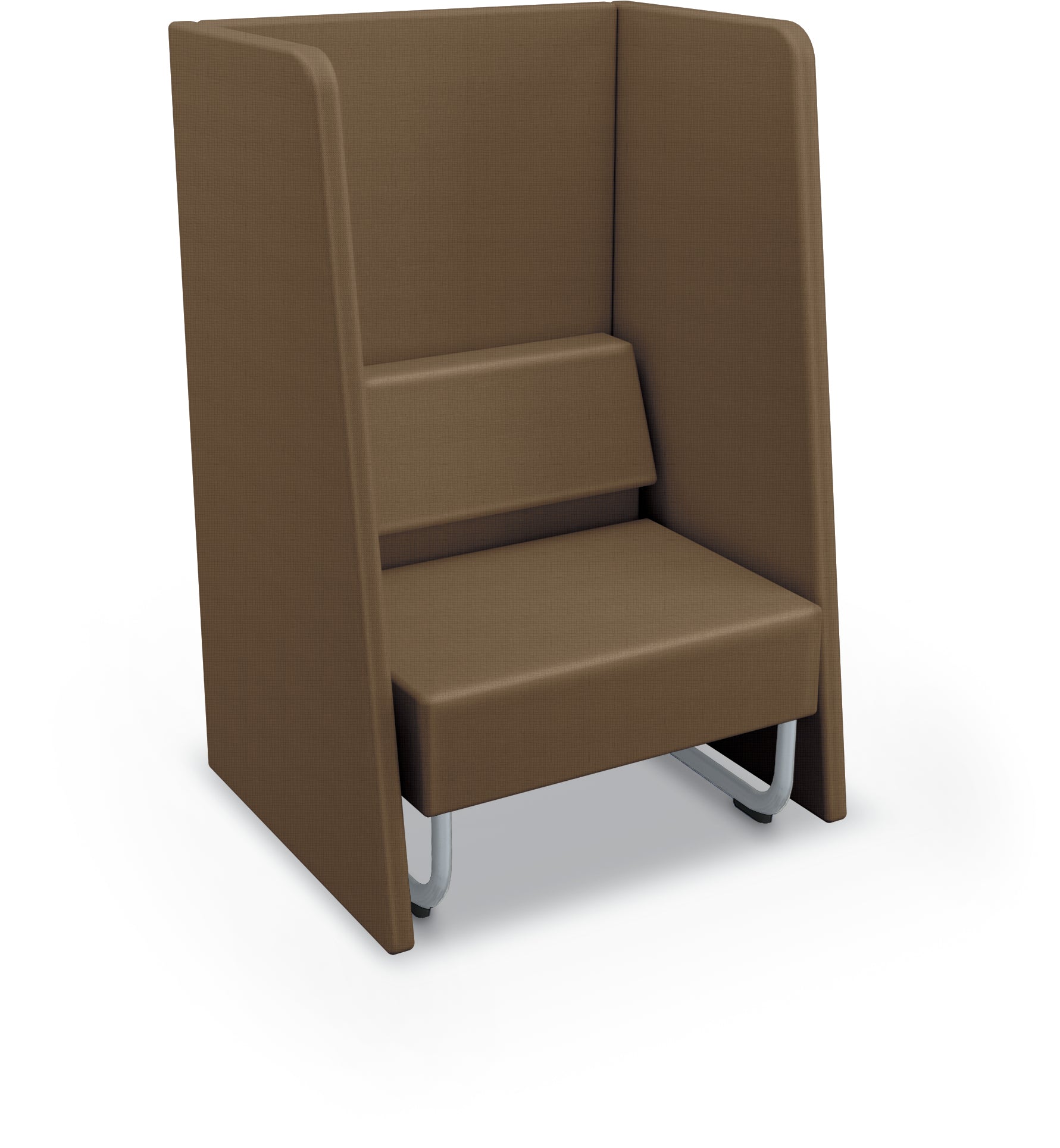 Mooreco Akt Soft Seating Lounge High Back Chair - Grade 02 Fabric and Powder Coated Sled Legs - SchoolOutlet