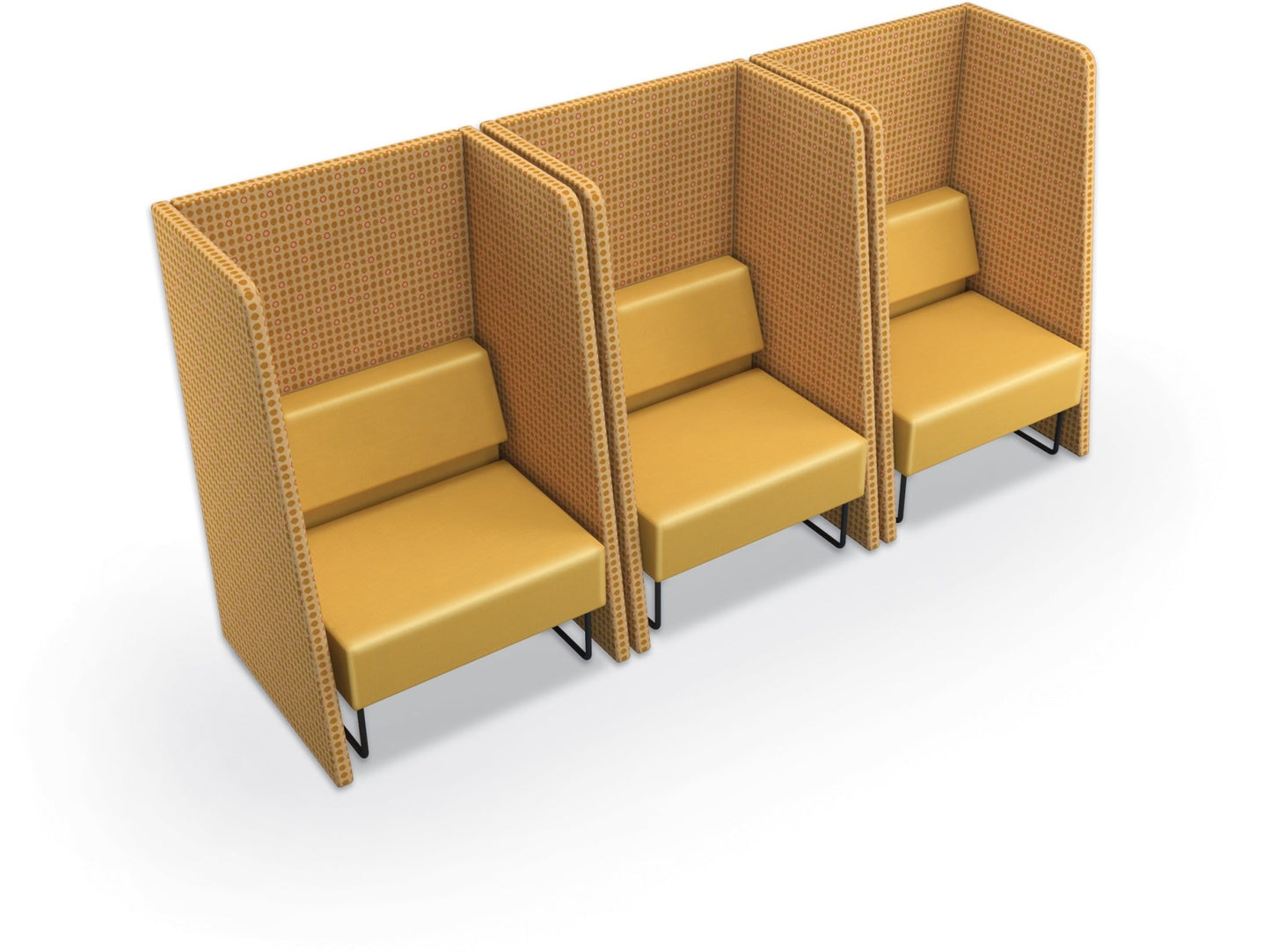 Mooreco Akt Soft Seating Lounge High Back Chair - Grade 02 Fabric and Powder Coated Sled Legs - SchoolOutlet