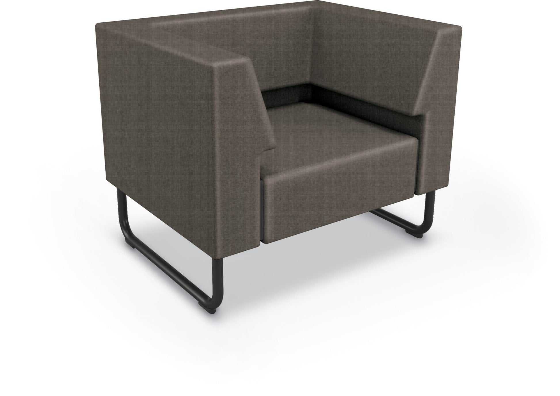 Mooreco Akt Soft Seating Lounge Chair - Both Arms - Grade 02 Fabric and Powder Coated Sled Legs - SchoolOutlet