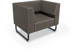 Mooreco Akt Soft Seating Lounge Chair - Both Arms - Grade 02 Fabric and Powder Coated Sled Legs - SchoolOutlet
