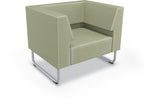 Mooreco Akt Soft Seating Lounge Chair - Both Arms - Grade 02 Fabric and Powder Coated Sled Legs - SchoolOutlet