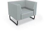 Mooreco Akt Soft Seating Lounge Chair - Both Arms - Grade 02 Fabric and Powder Coated Sled Legs - SchoolOutlet