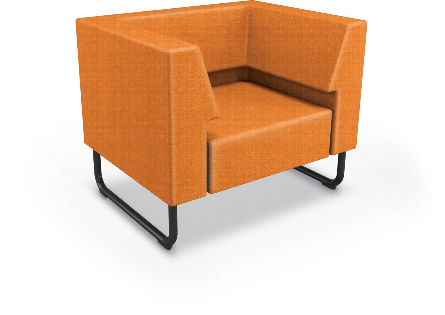 Mooreco Akt Soft Seating Lounge Chair - Both Arms - Grade 02 Fabric and Powder Coated Sled Legs - SchoolOutlet