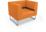 Mooreco Akt Soft Seating Lounge Chair - Both Arms - Grade 02 Fabric and Powder Coated Sled Legs - SchoolOutlet