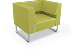 Mooreco Akt Soft Seating Lounge Chair - Both Arms - Grade 02 Fabric and Powder Coated Sled Legs - SchoolOutlet