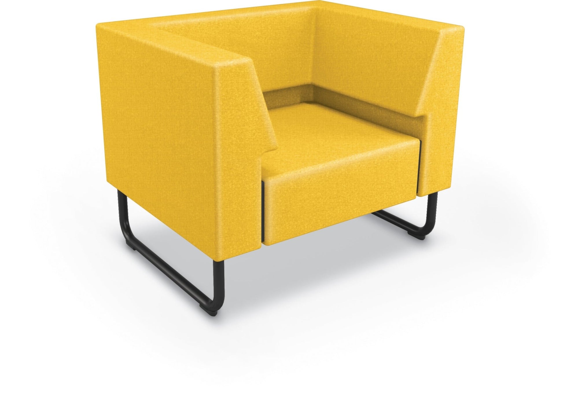 Mooreco Akt Soft Seating Lounge Chair - Both Arms - Grade 02 Fabric and Powder Coated Sled Legs - SchoolOutlet