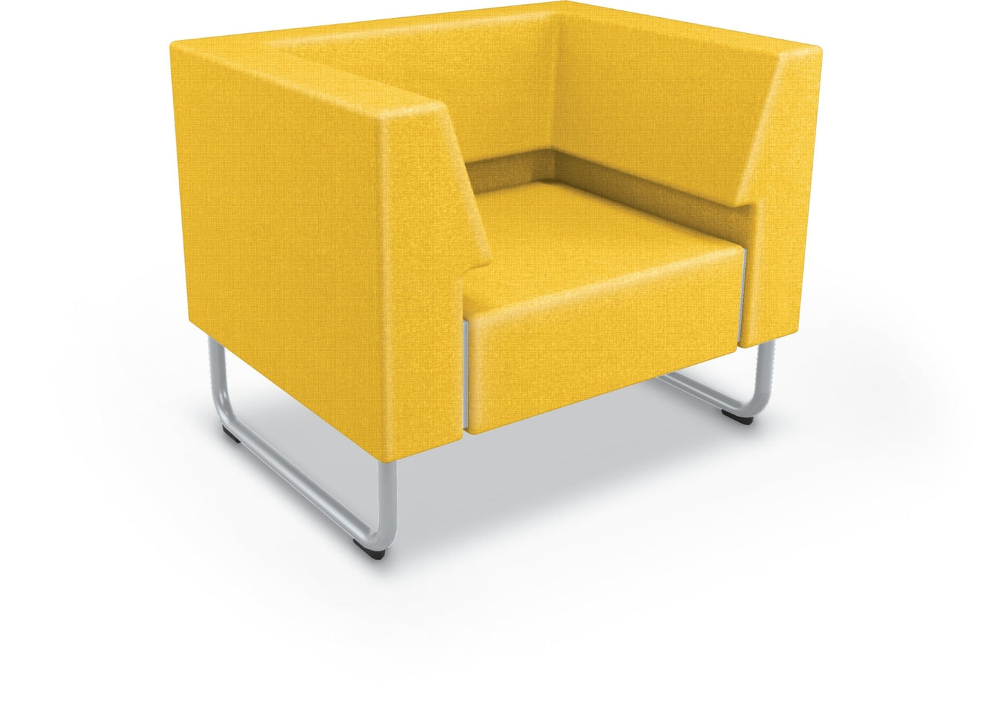 Mooreco Akt Soft Seating Lounge Chair - Both Arms - Grade 02 Fabric and Powder Coated Sled Legs - SchoolOutlet