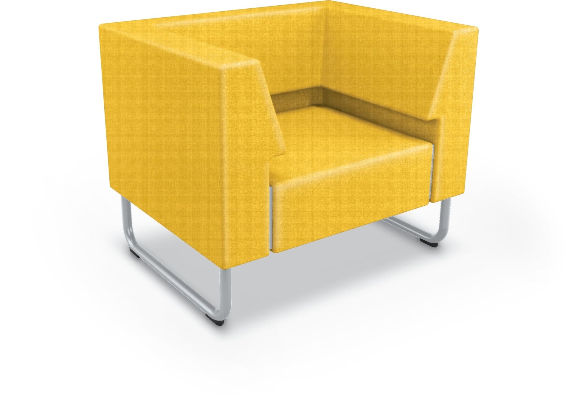 Mooreco Akt Soft Seating Lounge Chair - Both Arms - Grade 02 Fabric and Powder Coated Sled Legs - SchoolOutlet