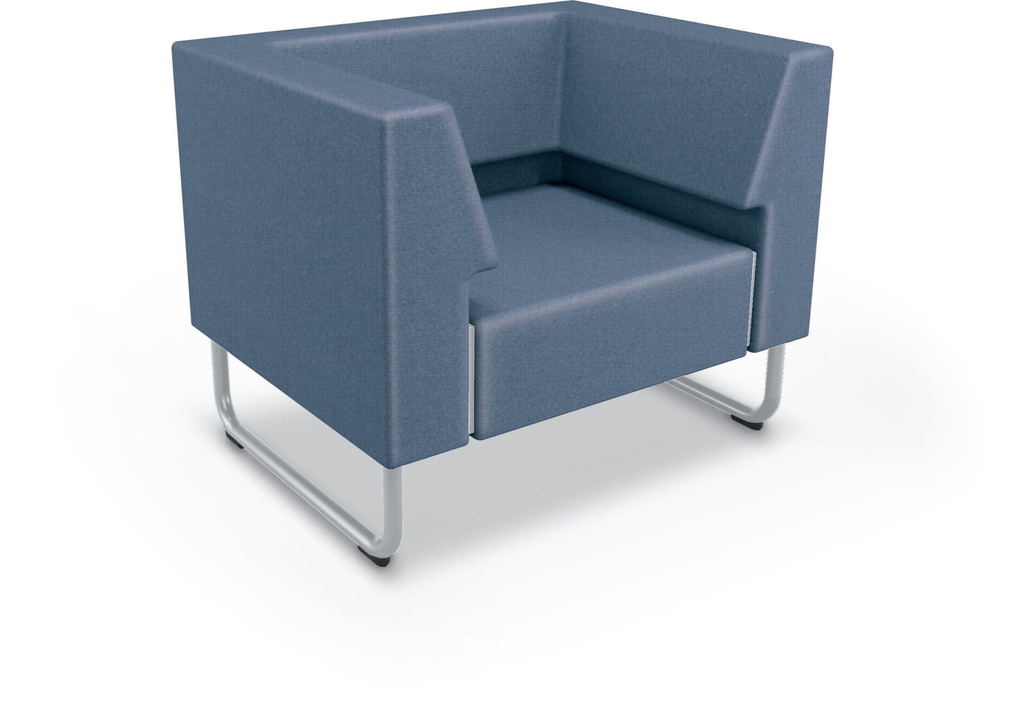 Mooreco Akt Soft Seating Lounge Chair - Both Arms - Grade 02 Fabric and Powder Coated Sled Legs - SchoolOutlet