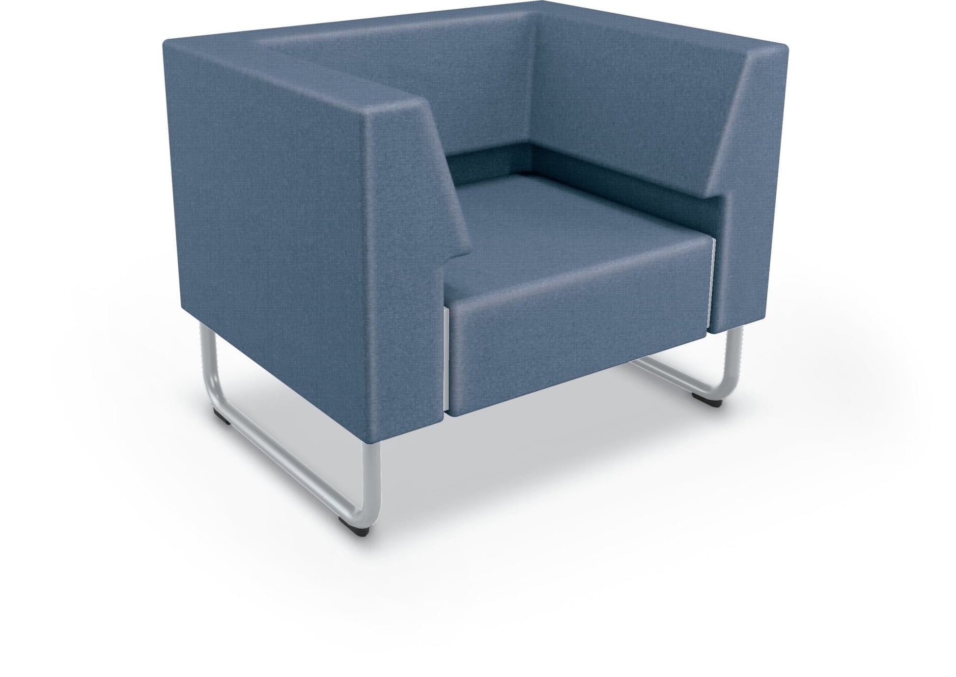 Mooreco Akt Soft Seating Lounge Chair - Both Arms - Grade 02 Fabric and Powder Coated Sled Legs - SchoolOutlet