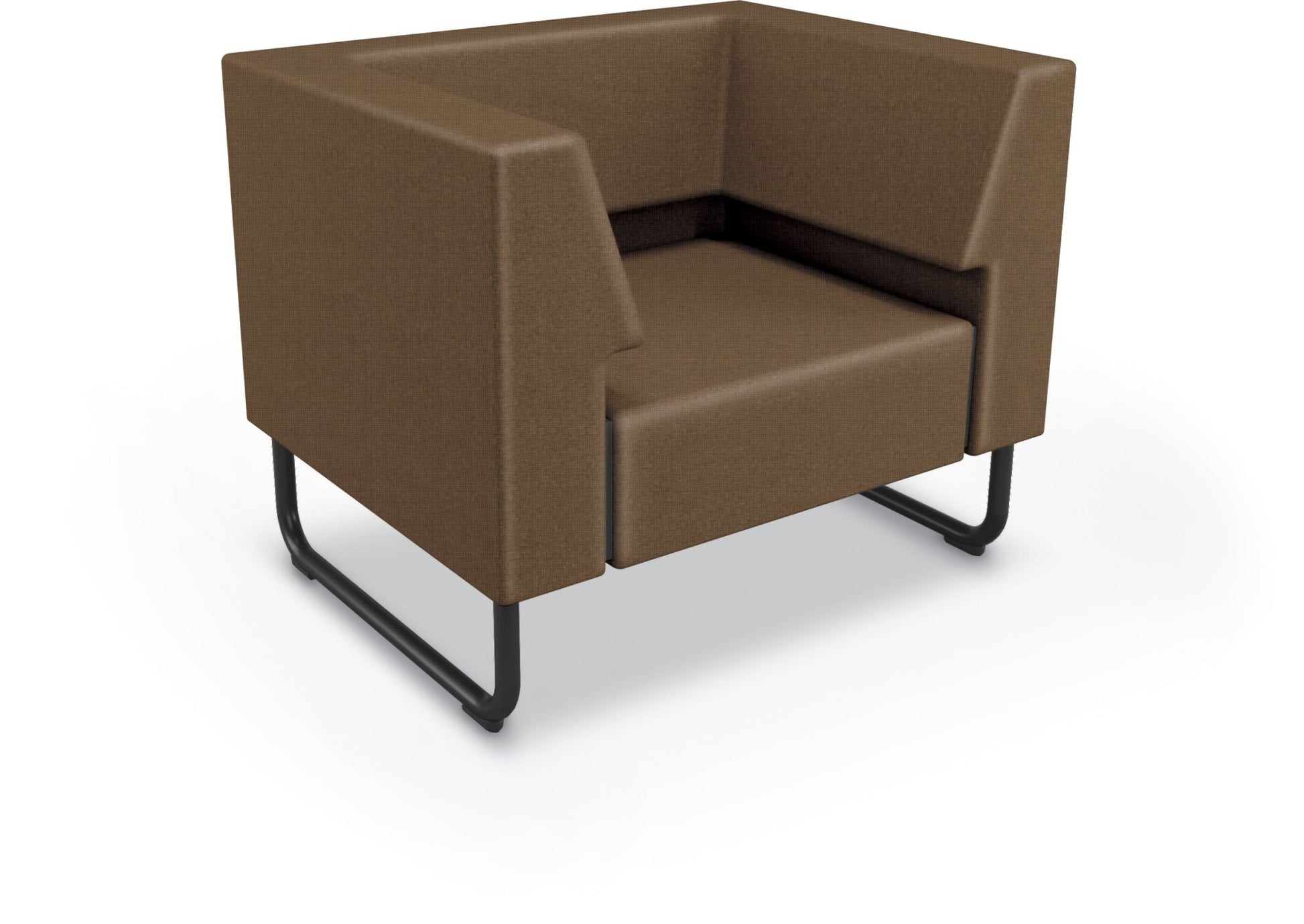 Mooreco Akt Soft Seating Lounge Chair - Both Arms - Grade 02 Fabric and Powder Coated Sled Legs - SchoolOutlet