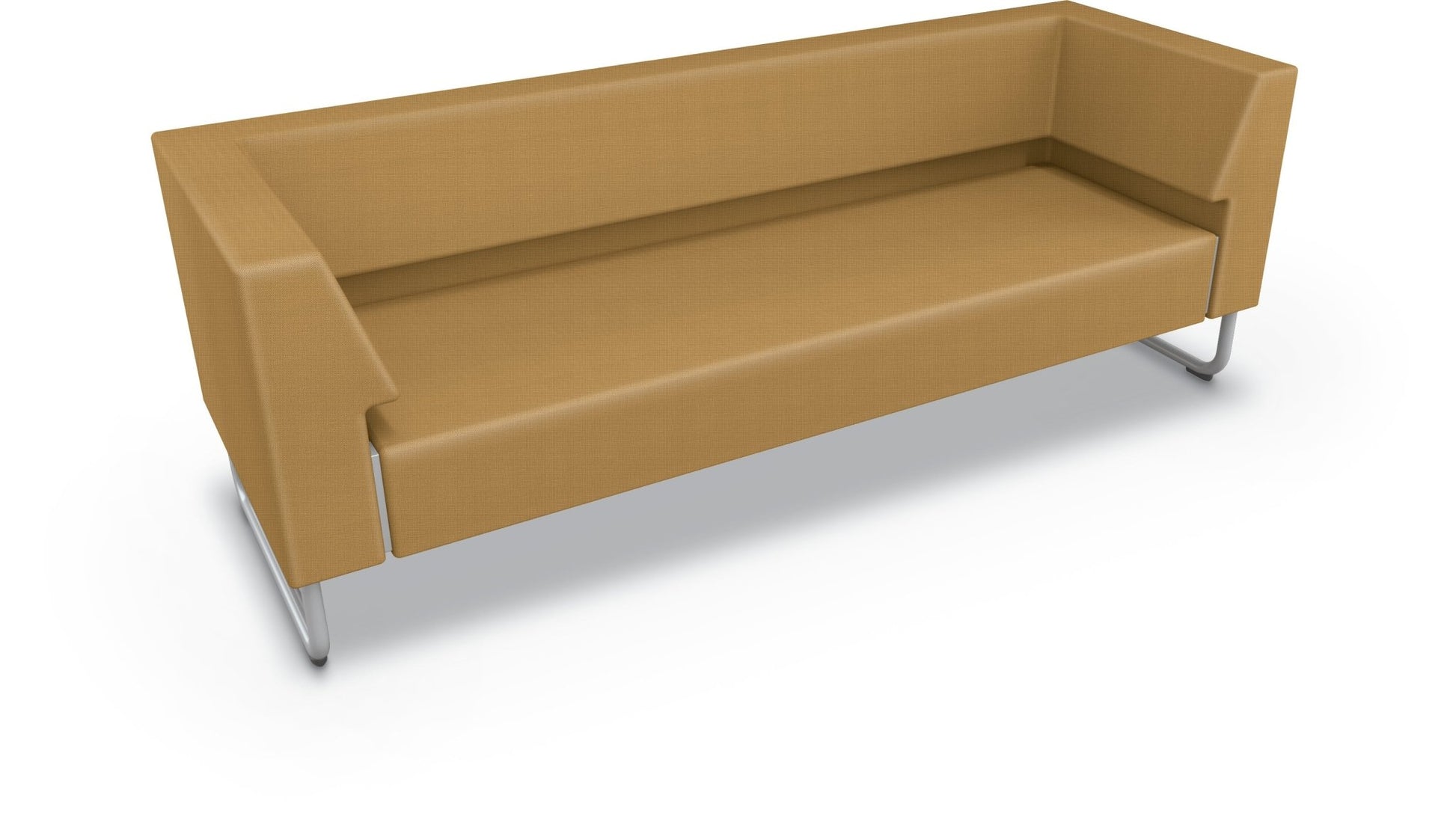 Mooreco Akt Soft Seating Lounge Sofa - Both Arms - Grade 02 Fabric and Powder Coated Sled Legs - SchoolOutlet
