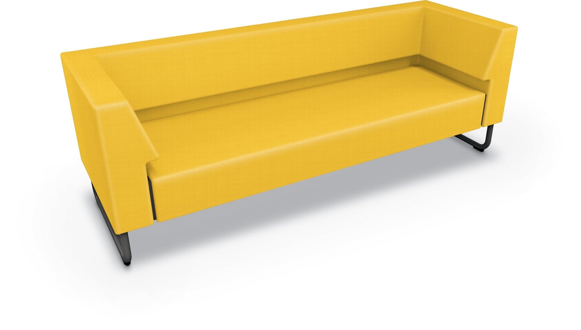 Mooreco Akt Soft Seating Lounge Sofa - Both Arms - Grade 02 Fabric and Powder Coated Sled Legs - SchoolOutlet