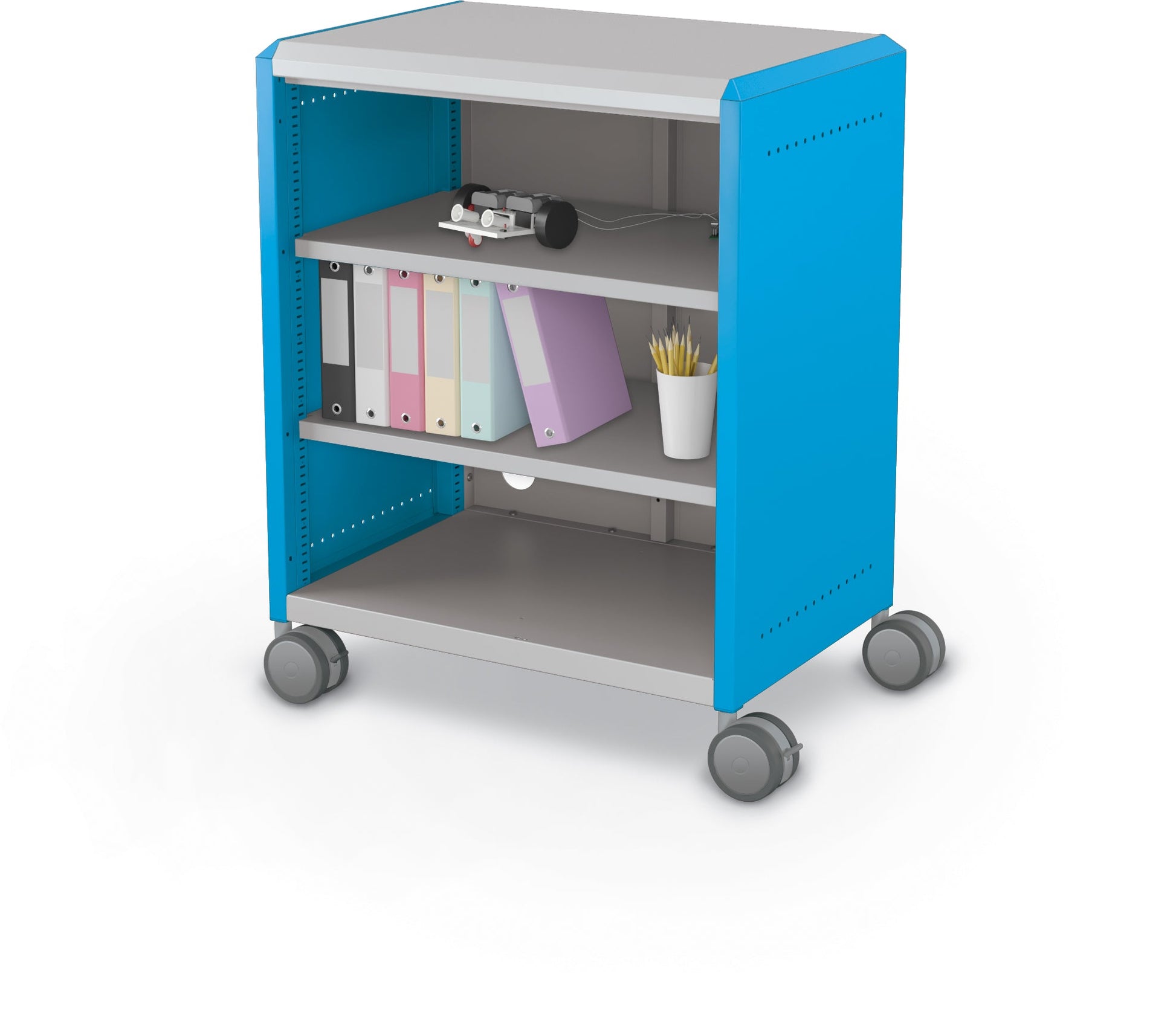 Mooreco Compass Cabinet Midi H2 Standard Back and Side Panels, No Doors with Shelves and Casters (MOR-B2A1X1D1X0) - SchoolOutlet