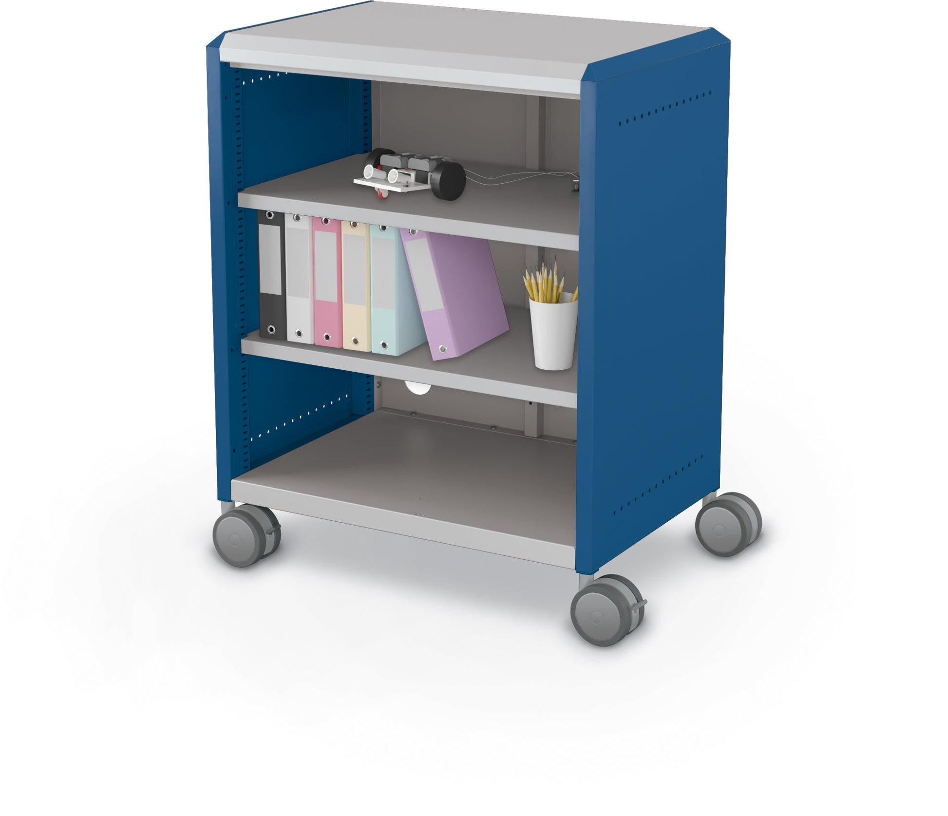 Mooreco Compass Cabinet Midi H2 Standard Back and Side Panels, No Doors with Shelves and Casters (MOR-B2A1X1D1X0) - SchoolOutlet